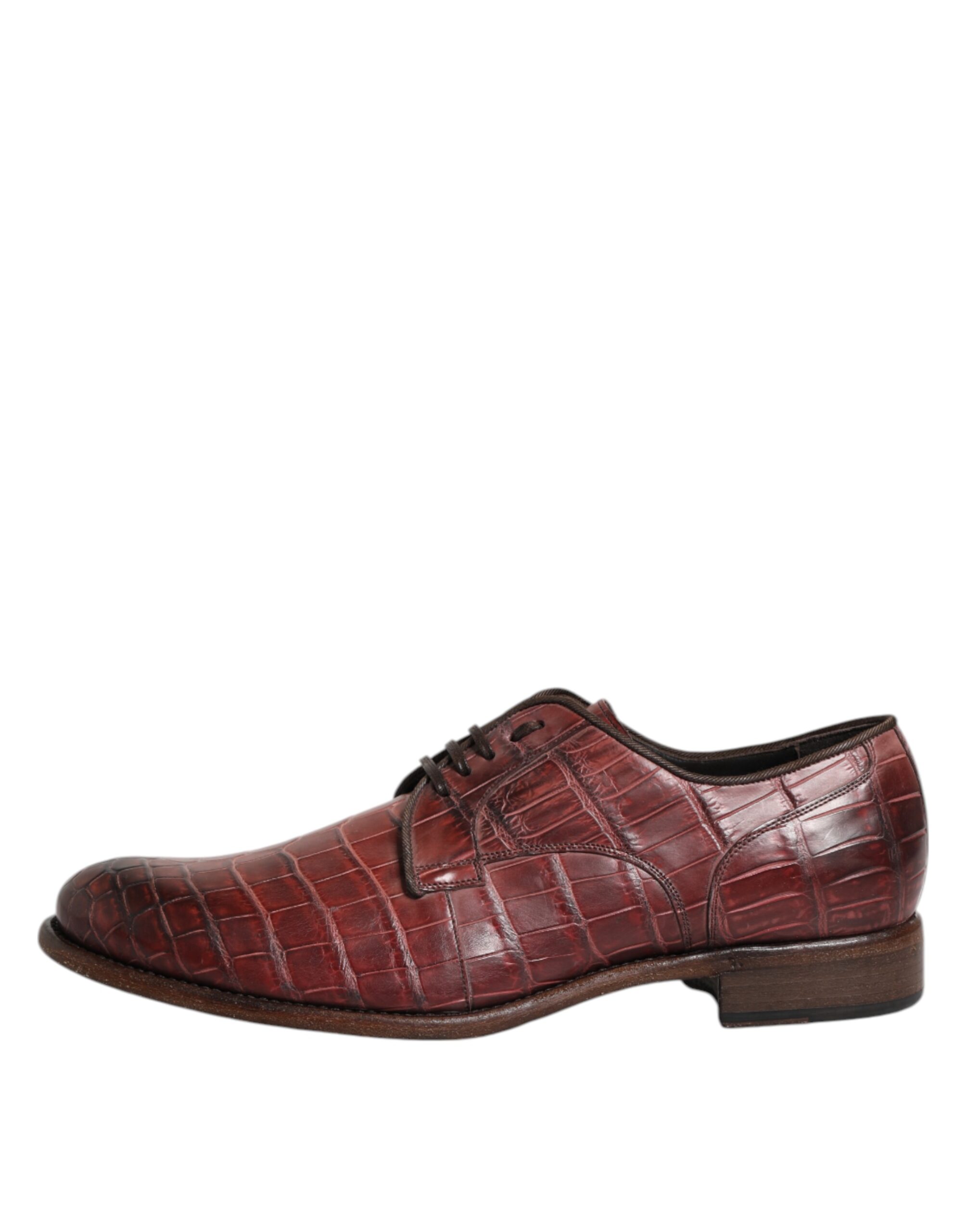 Dolce & Gabbana Burgundy Leather Lace Up Derby Dress Shoes - Image 6