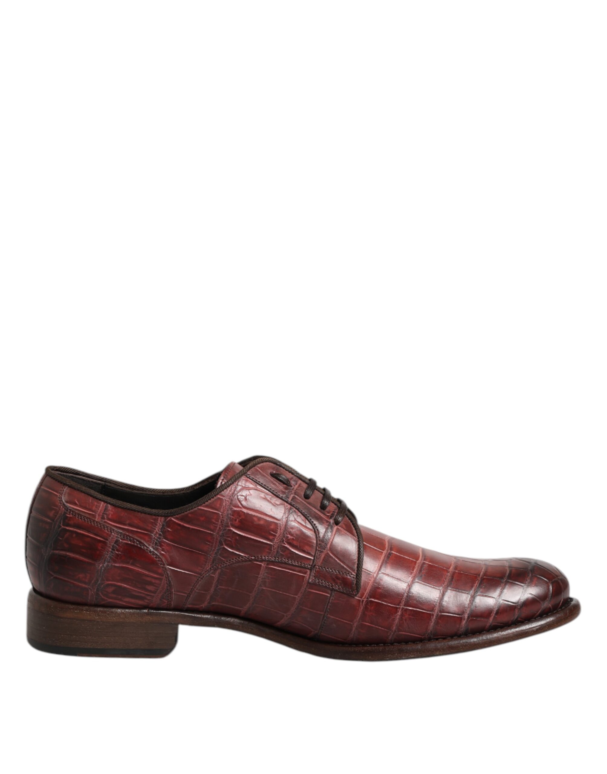Dolce & Gabbana Burgundy Leather Lace Up Derby Dress Shoes - Image 7
