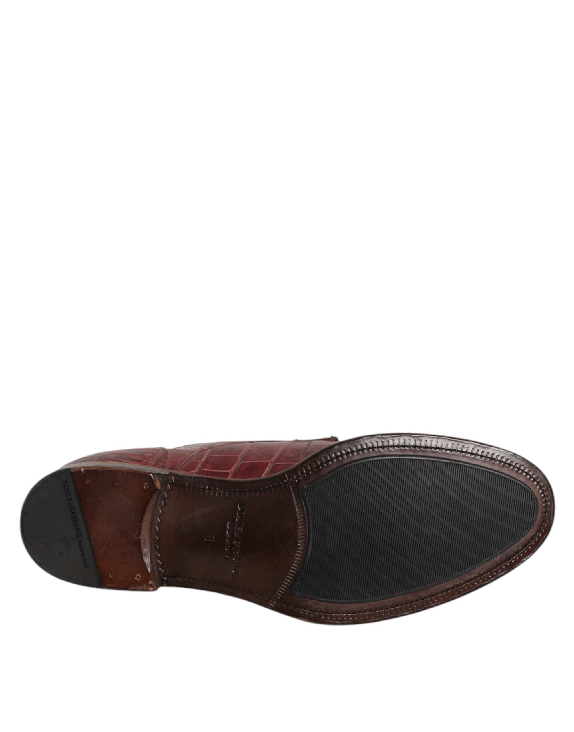 Dolce & Gabbana Burgundy Leather Lace Up Derby Dress Shoes - Image 8