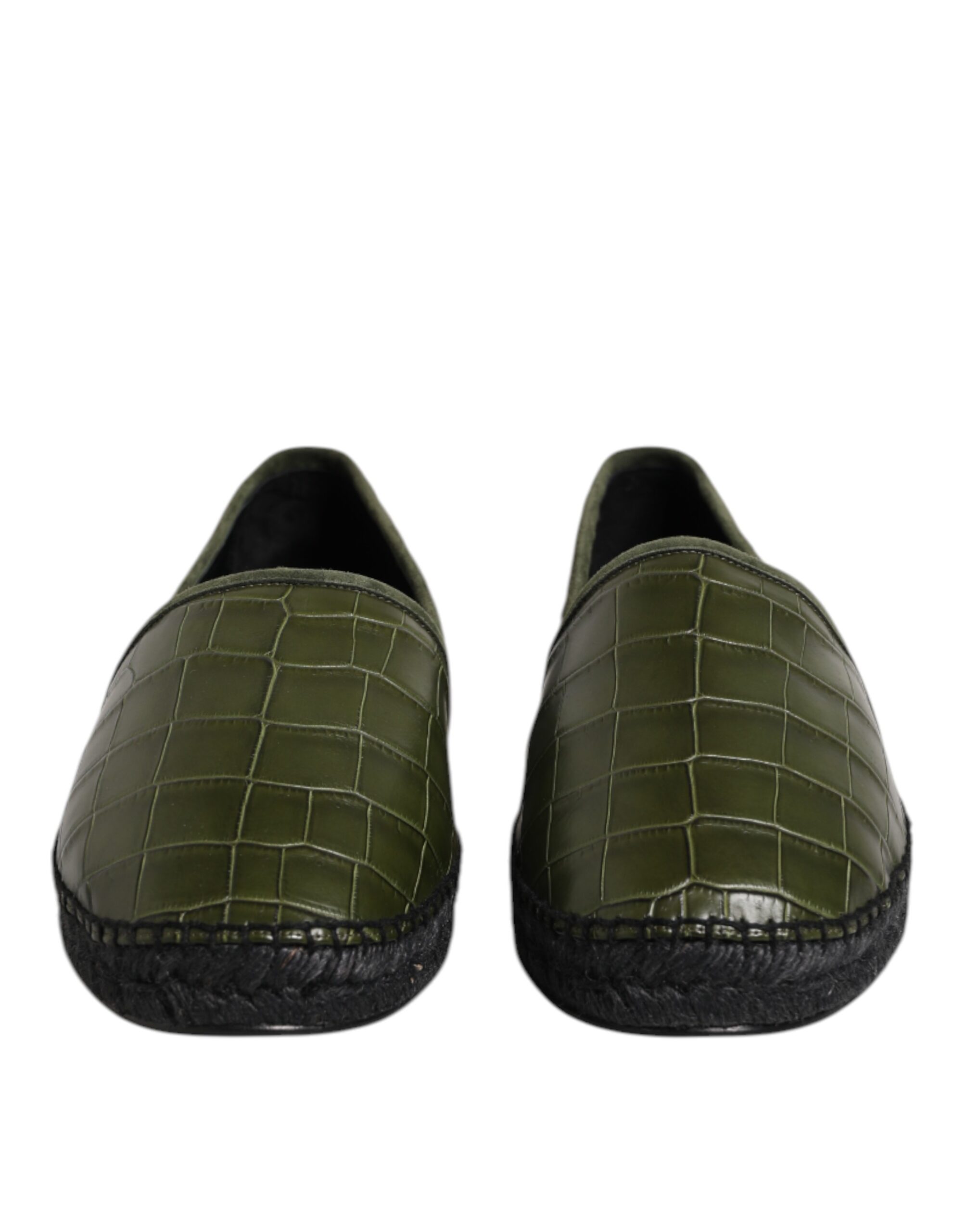 Dolce & Gabbana Green Exotic Leather Espadrilles Slip On Shoes - Image 2