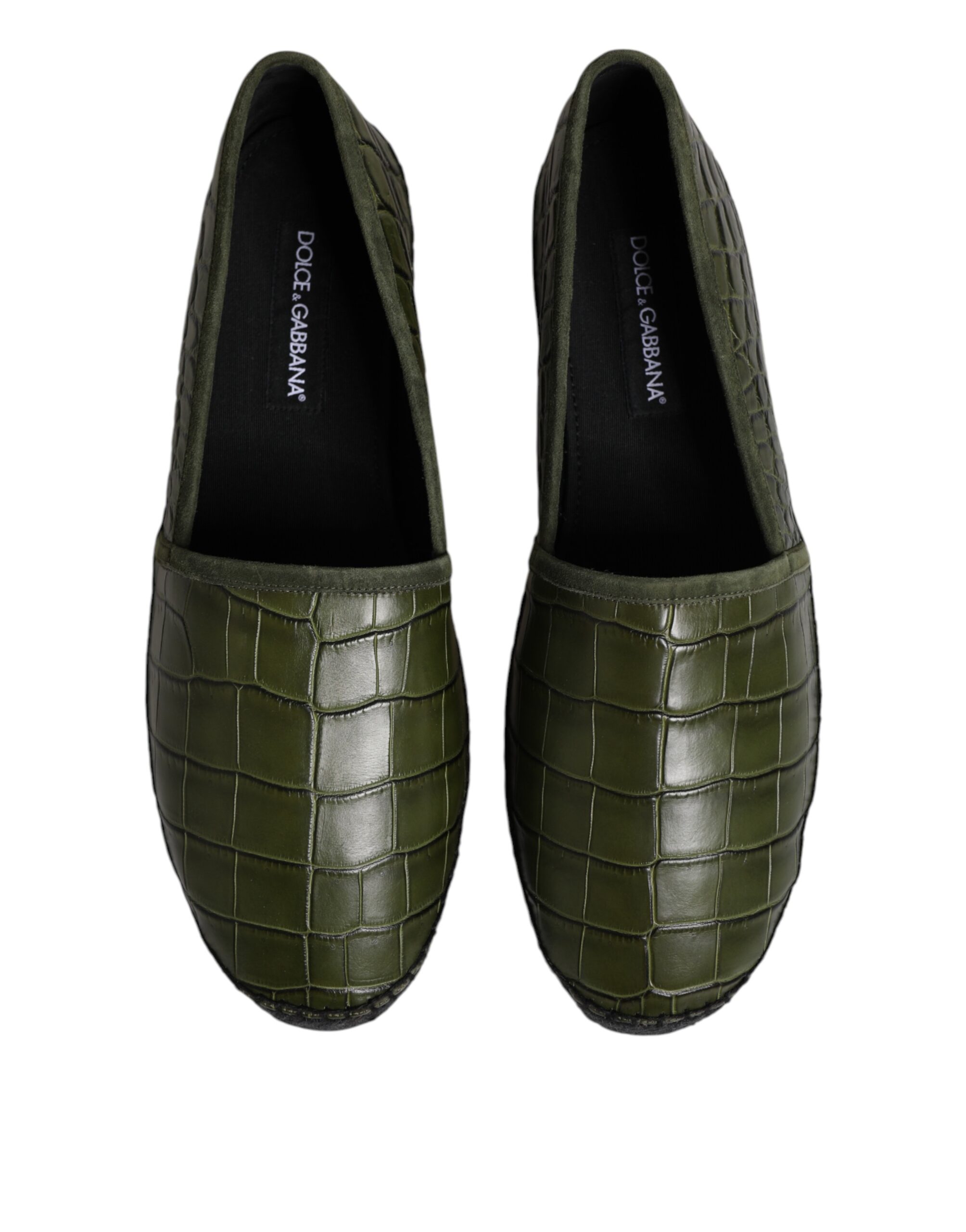 Dolce & Gabbana Green Exotic Leather Espadrilles Slip On Shoes - Image 3