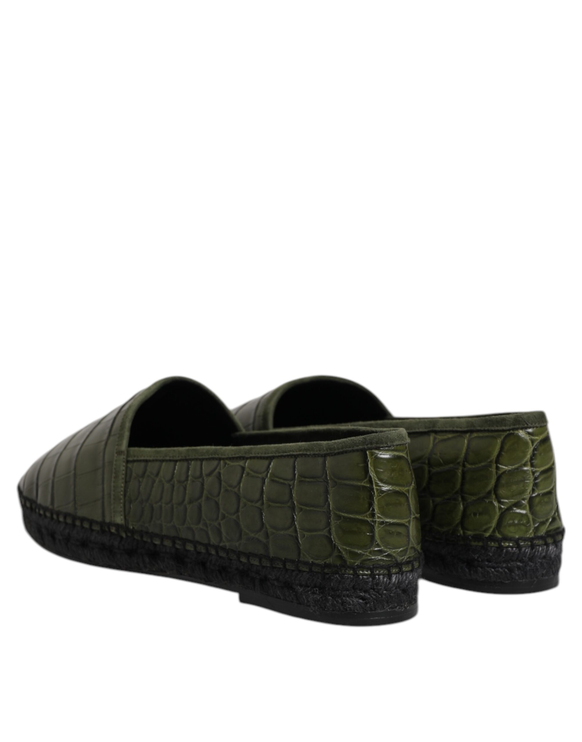 Dolce & Gabbana Green Exotic Leather Espadrilles Slip On Shoes - Image 5
