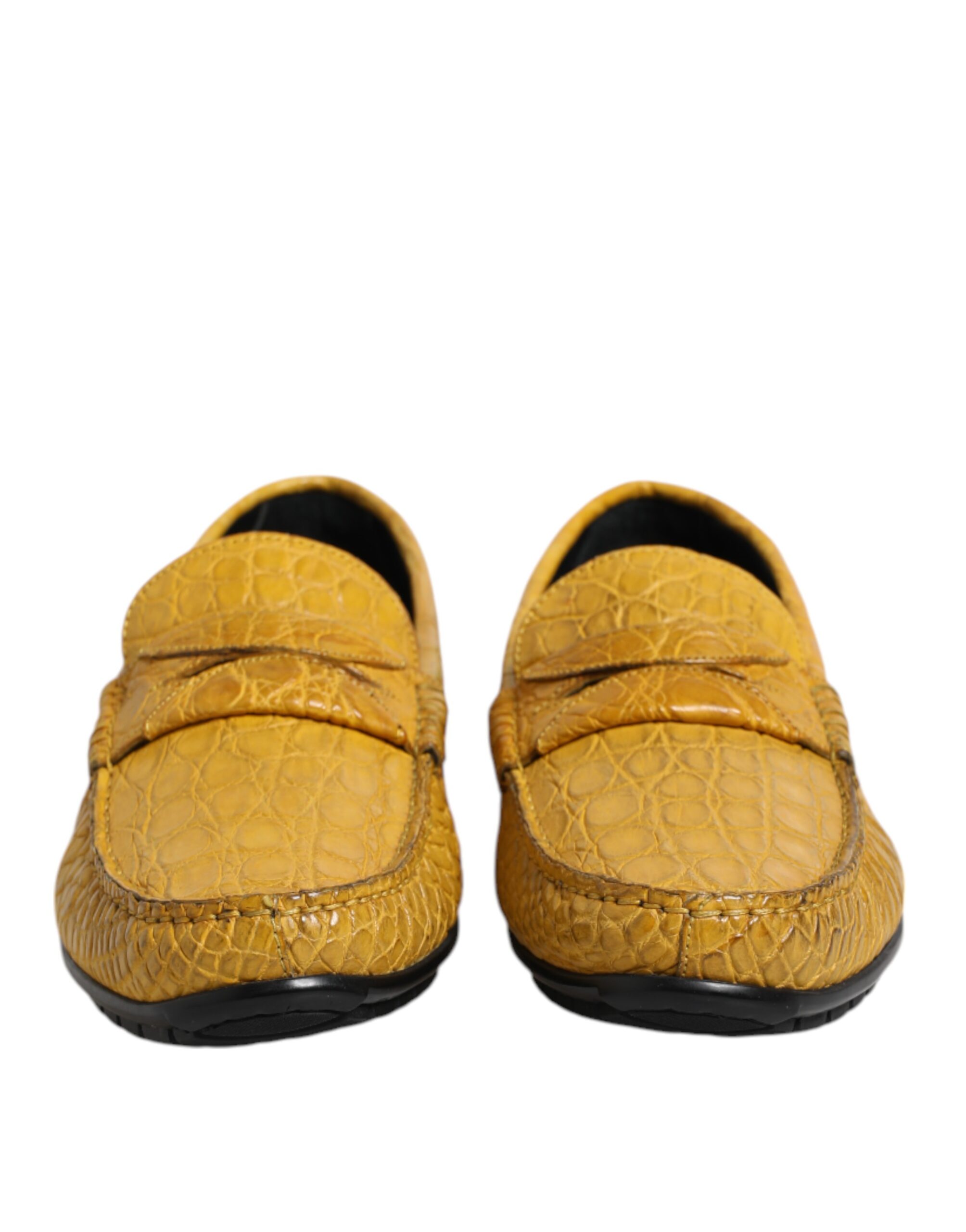 Dolce & Gabbana Yellow Exotic Leather Loafers Slip On Shoes - Image 2