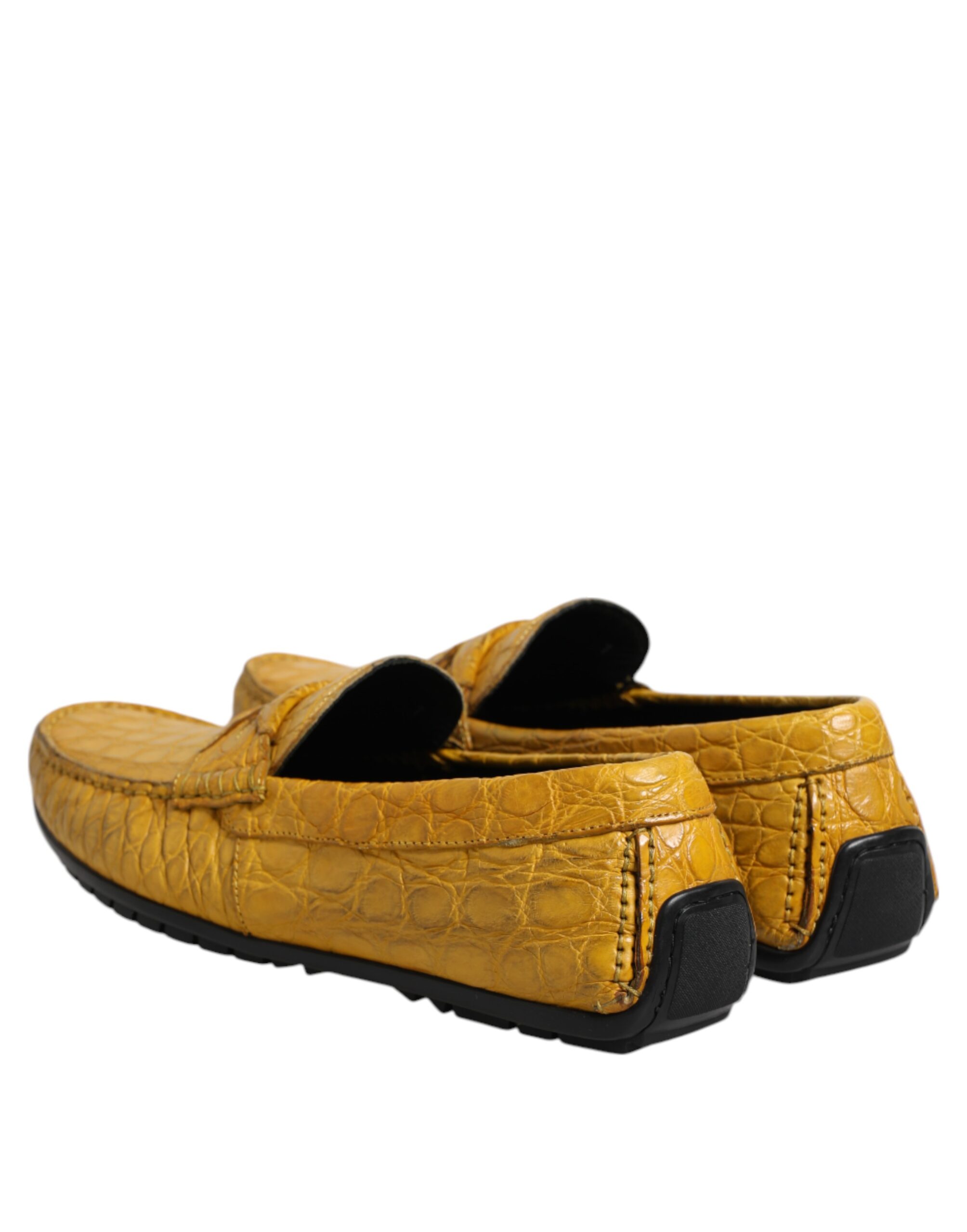 Dolce & Gabbana Yellow Exotic Leather Loafers Slip On Shoes - Image 5