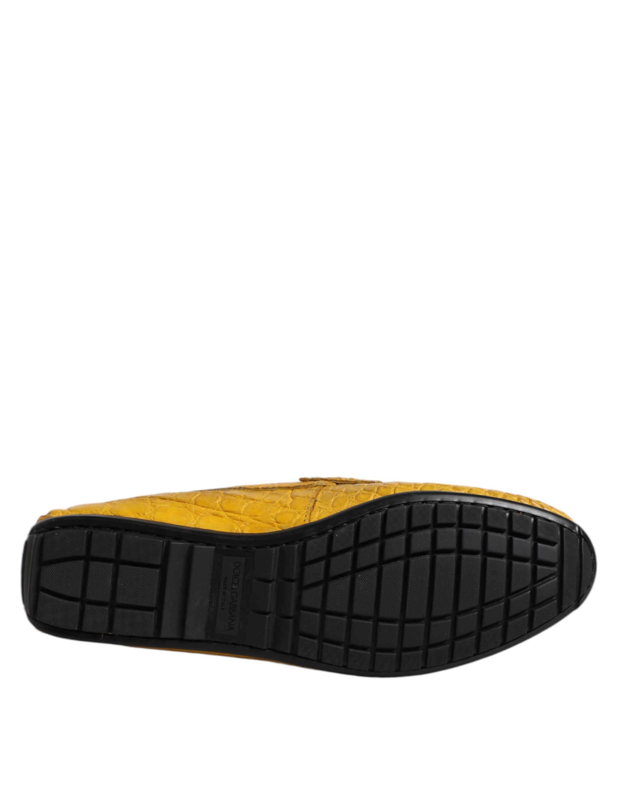 Dolce & Gabbana Yellow Exotic Leather Loafers Slip On Shoes - Image 8
