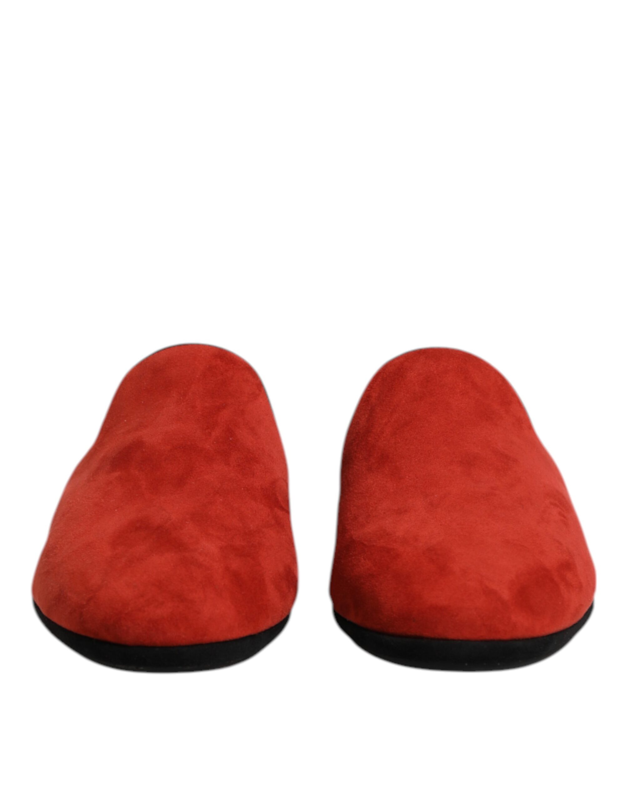 Dolce & Gabbana Orange Suede Slides Flat Slipper Shoes - Image 2