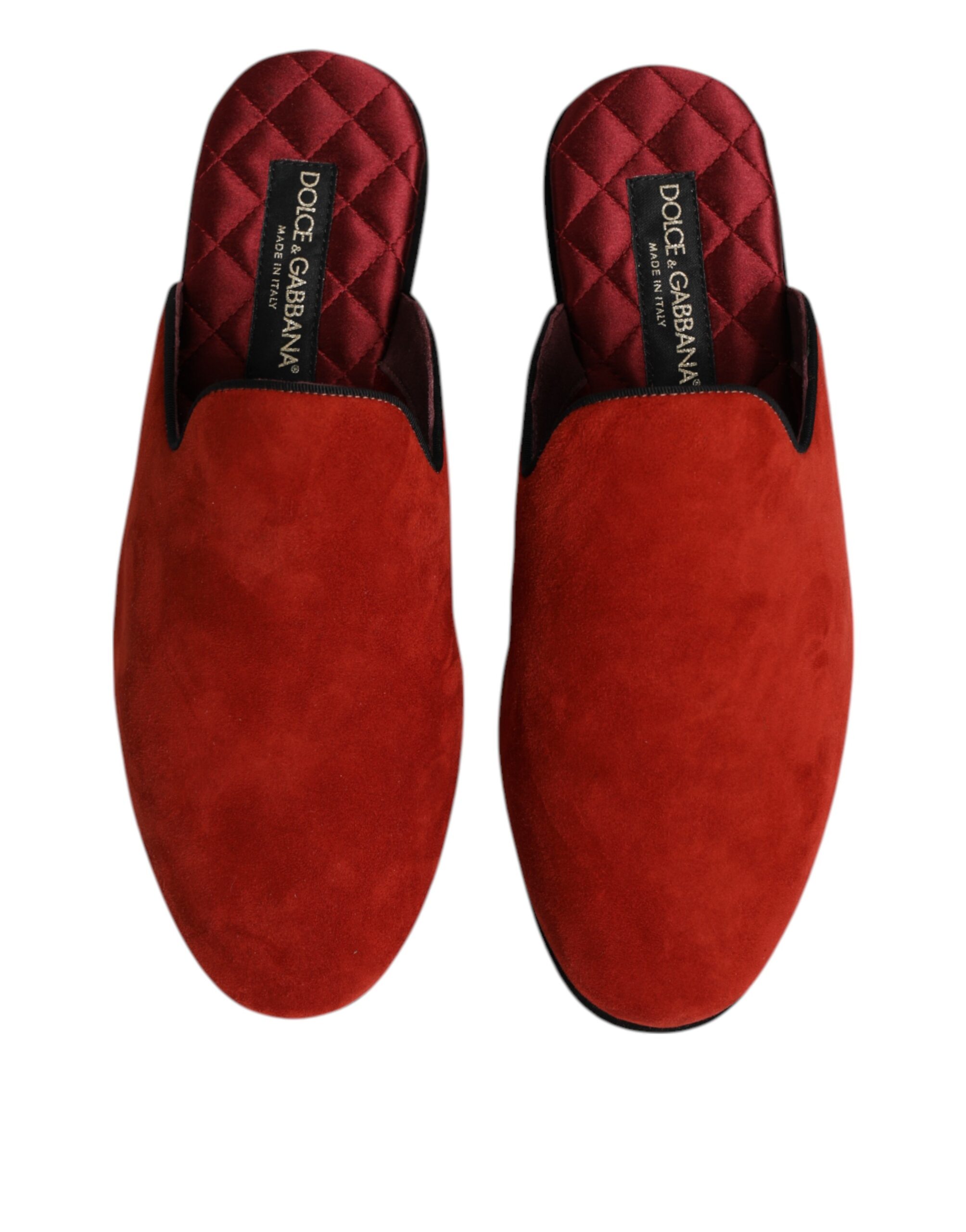 Dolce & Gabbana Orange Suede Slides Flat Slipper Shoes - Image 3