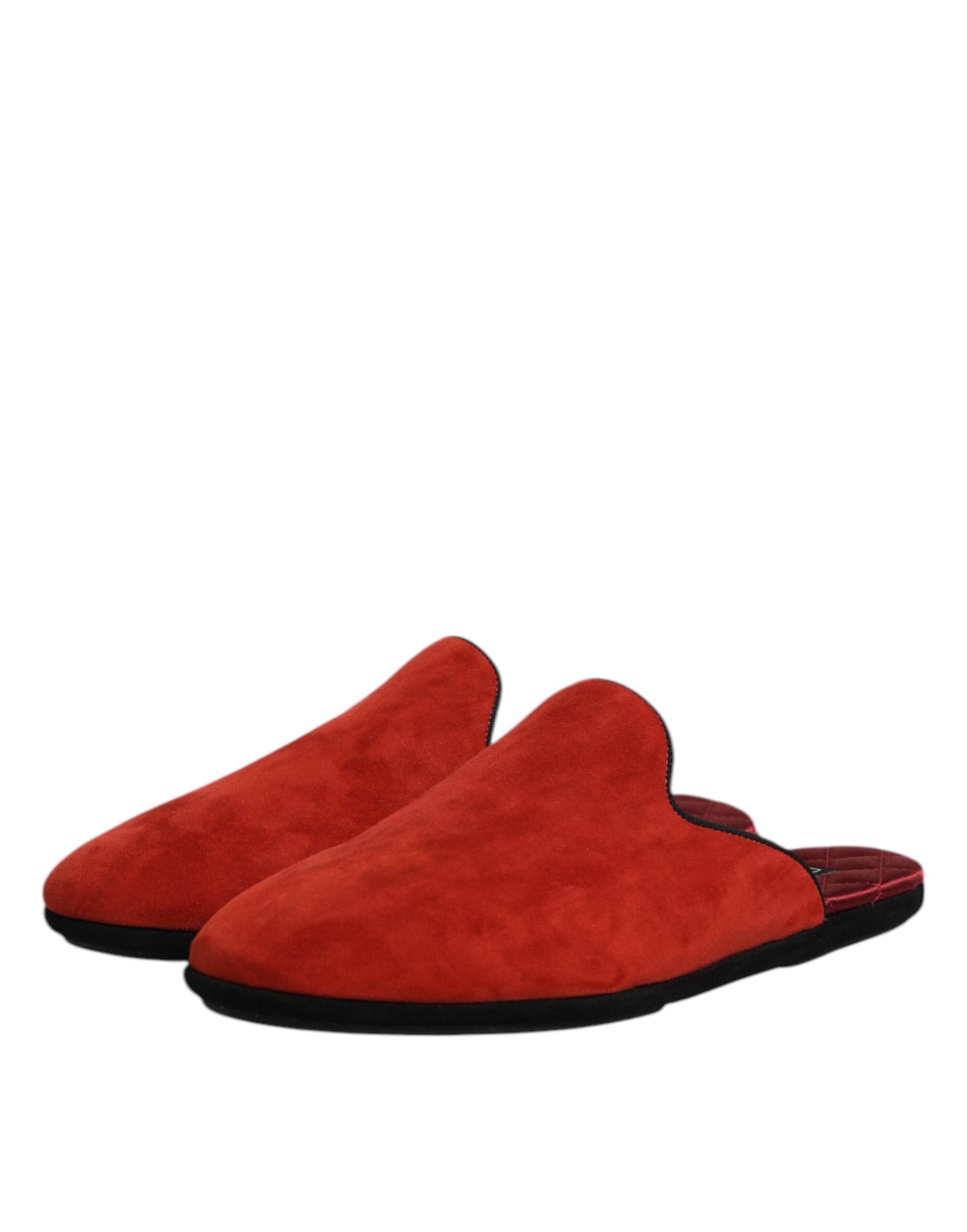 Dolce & Gabbana Orange Suede Slides Flat Slipper Shoes - Image 4