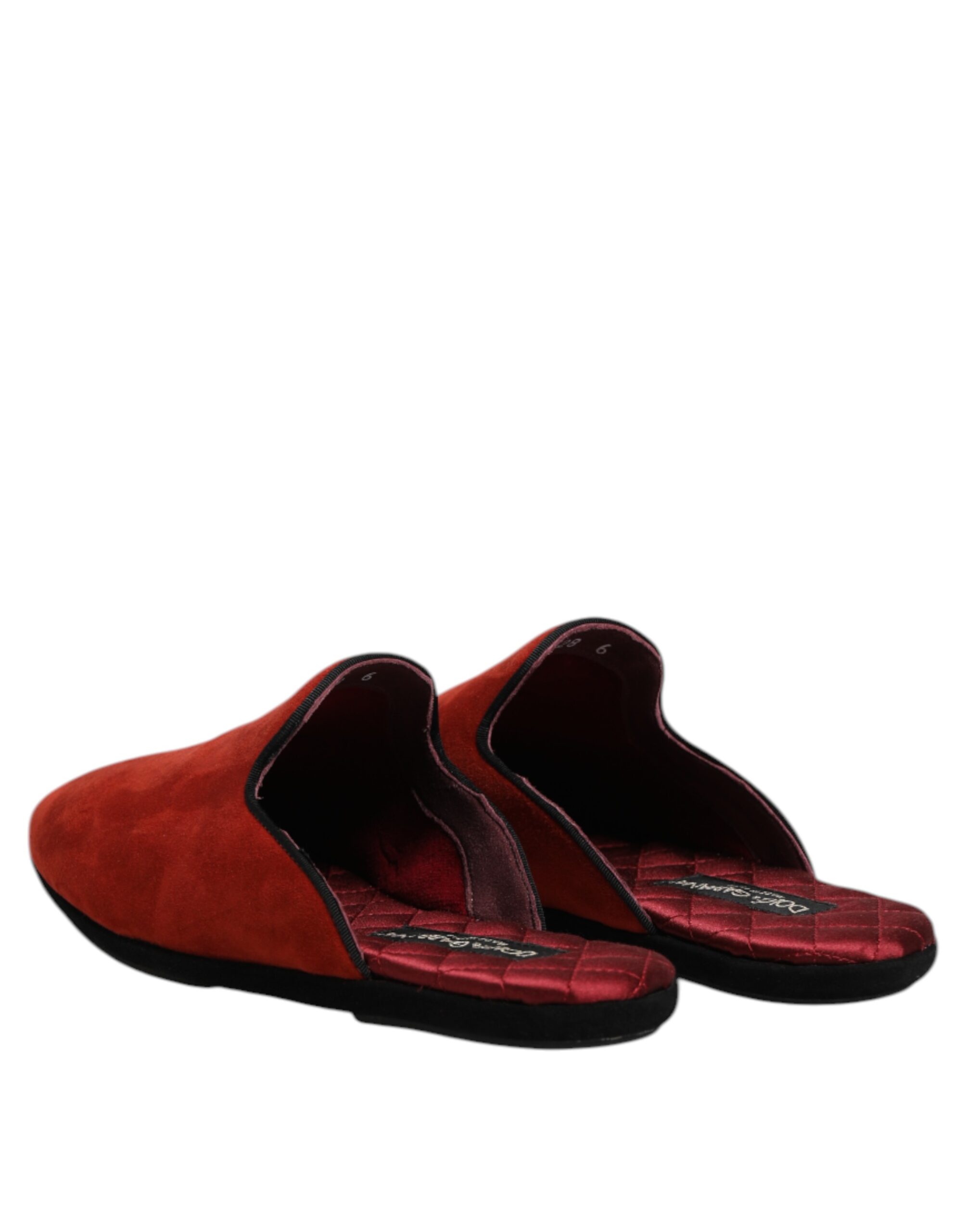 Dolce & Gabbana Orange Suede Slides Flat Slipper Shoes - Image 5