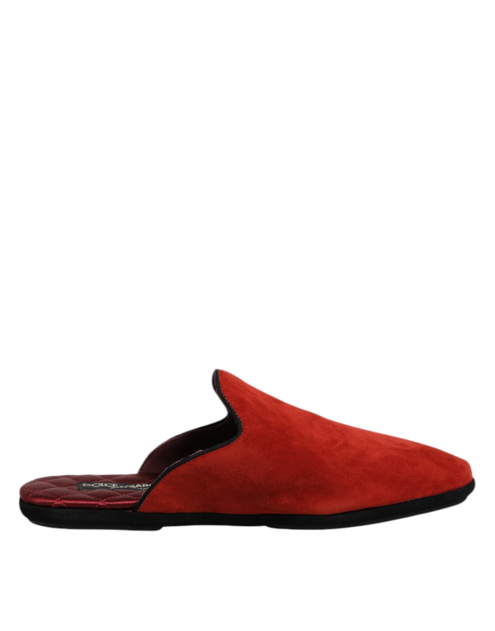 Dolce & Gabbana Orange Suede Slides Flat Slipper Shoes - Image 7