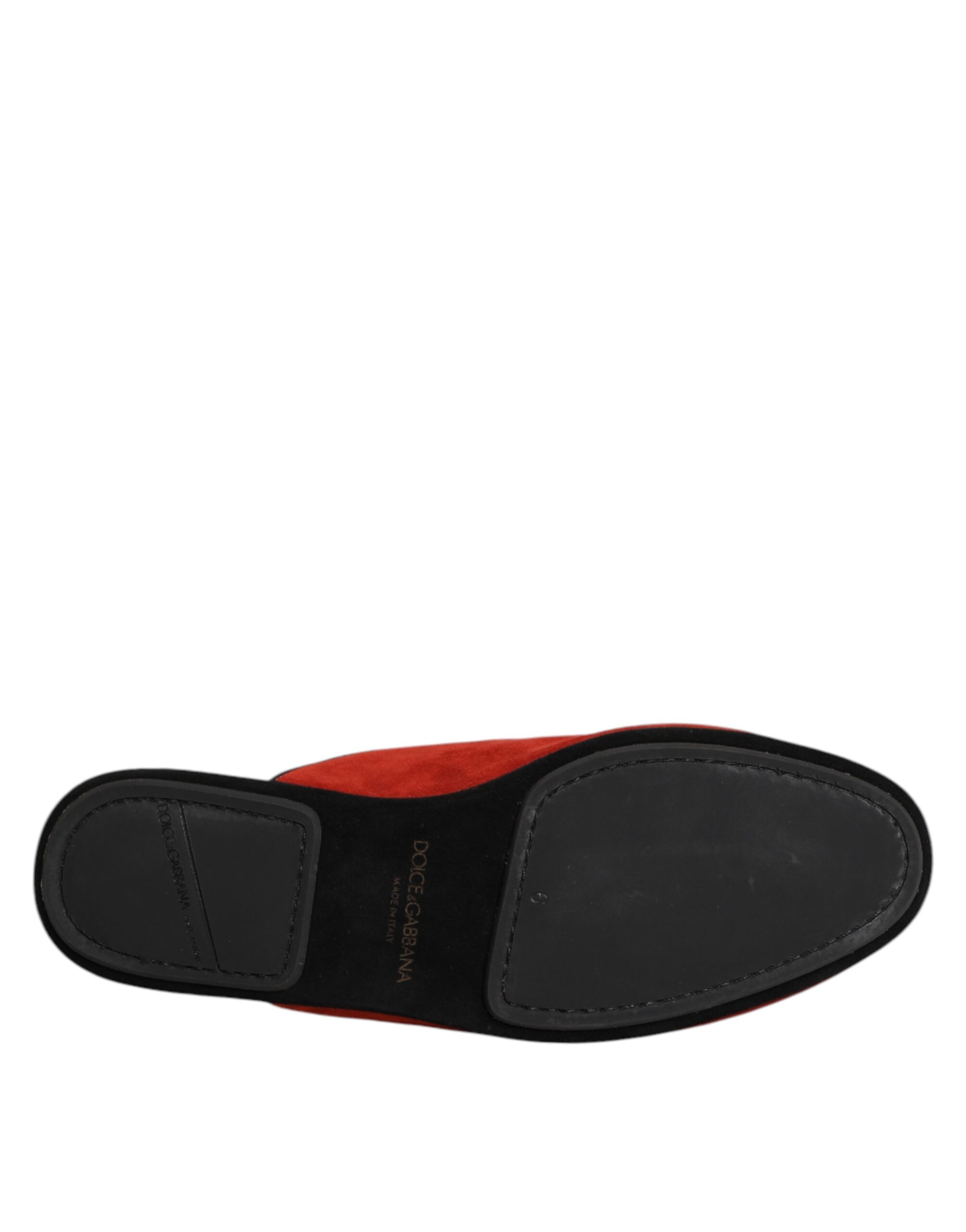 Dolce & Gabbana Orange Suede Slides Flat Slipper Shoes - Image 8