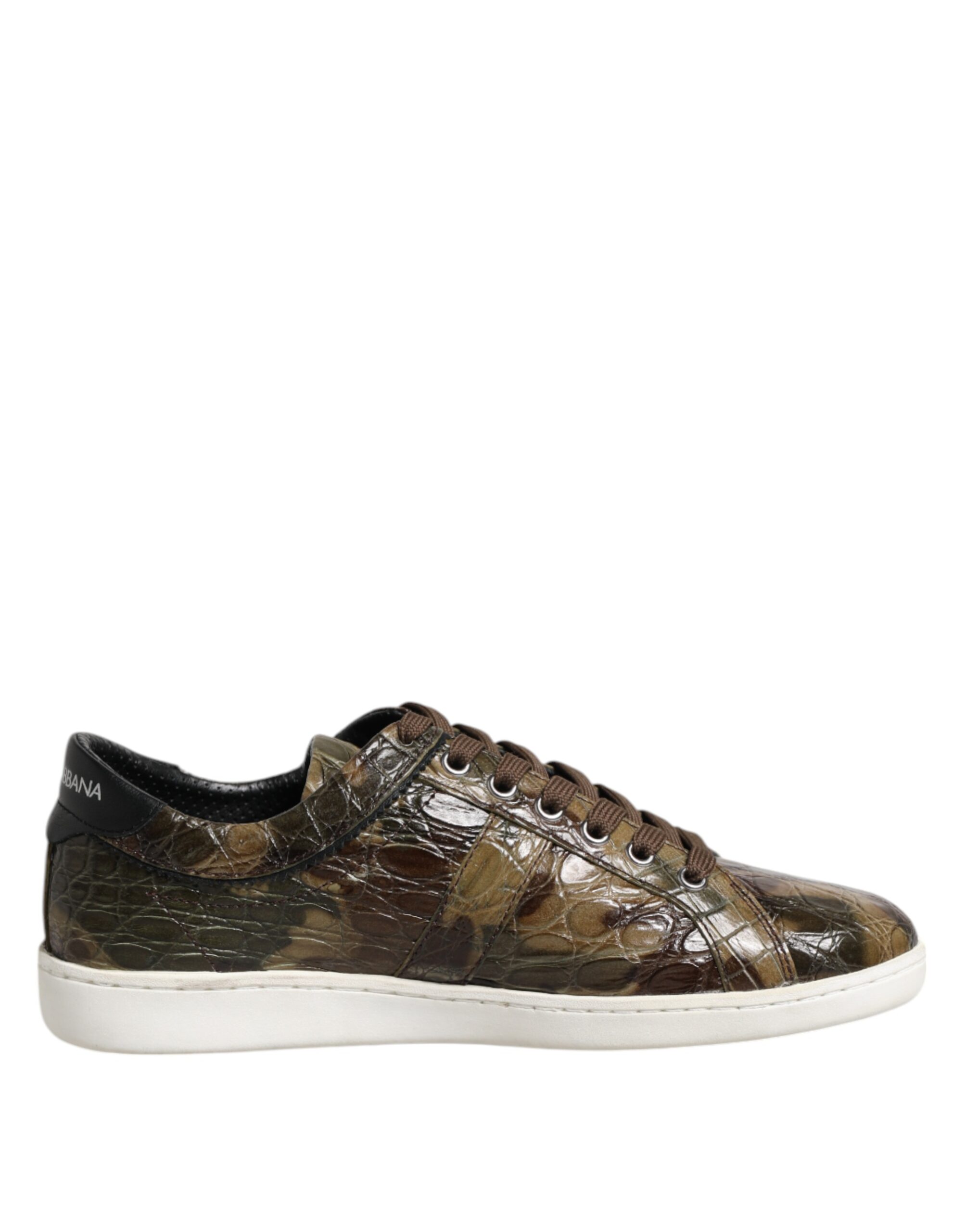Dolce & Gabbana Brown Exotic Leather Low Top Sneakers Shoes - Image 7