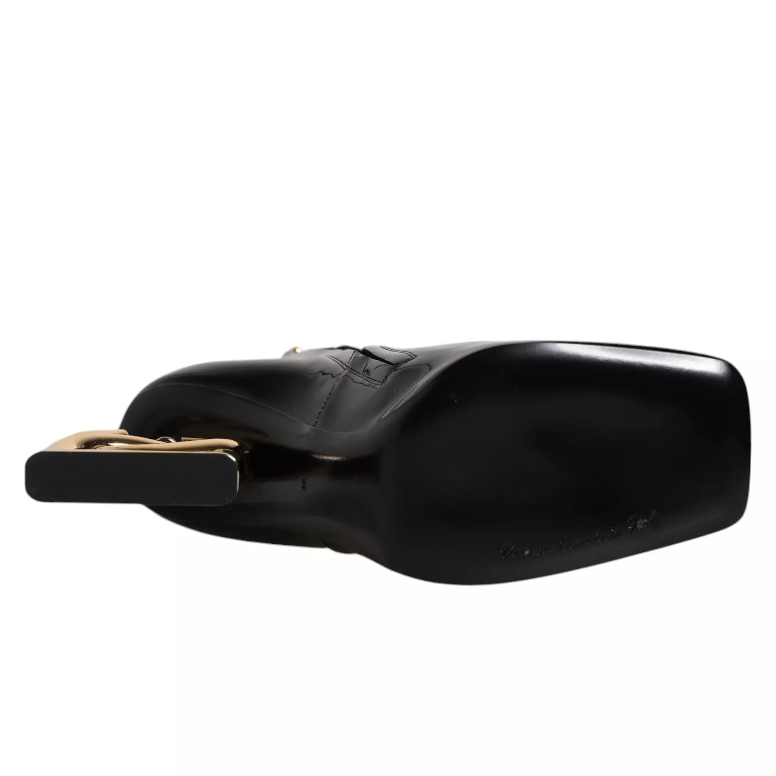 Dolce & Gabbana Black Jackie Leather Mid Calf Boots Shoes - Image 2