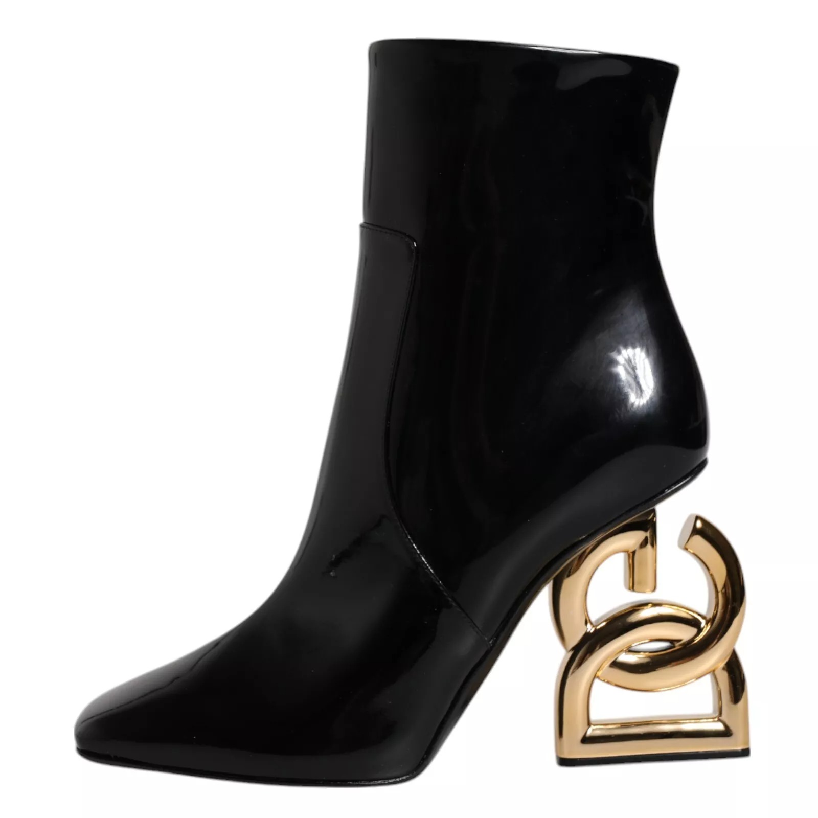Dolce & Gabbana Black Jackie Leather Mid Calf Boots Shoes - Image 3