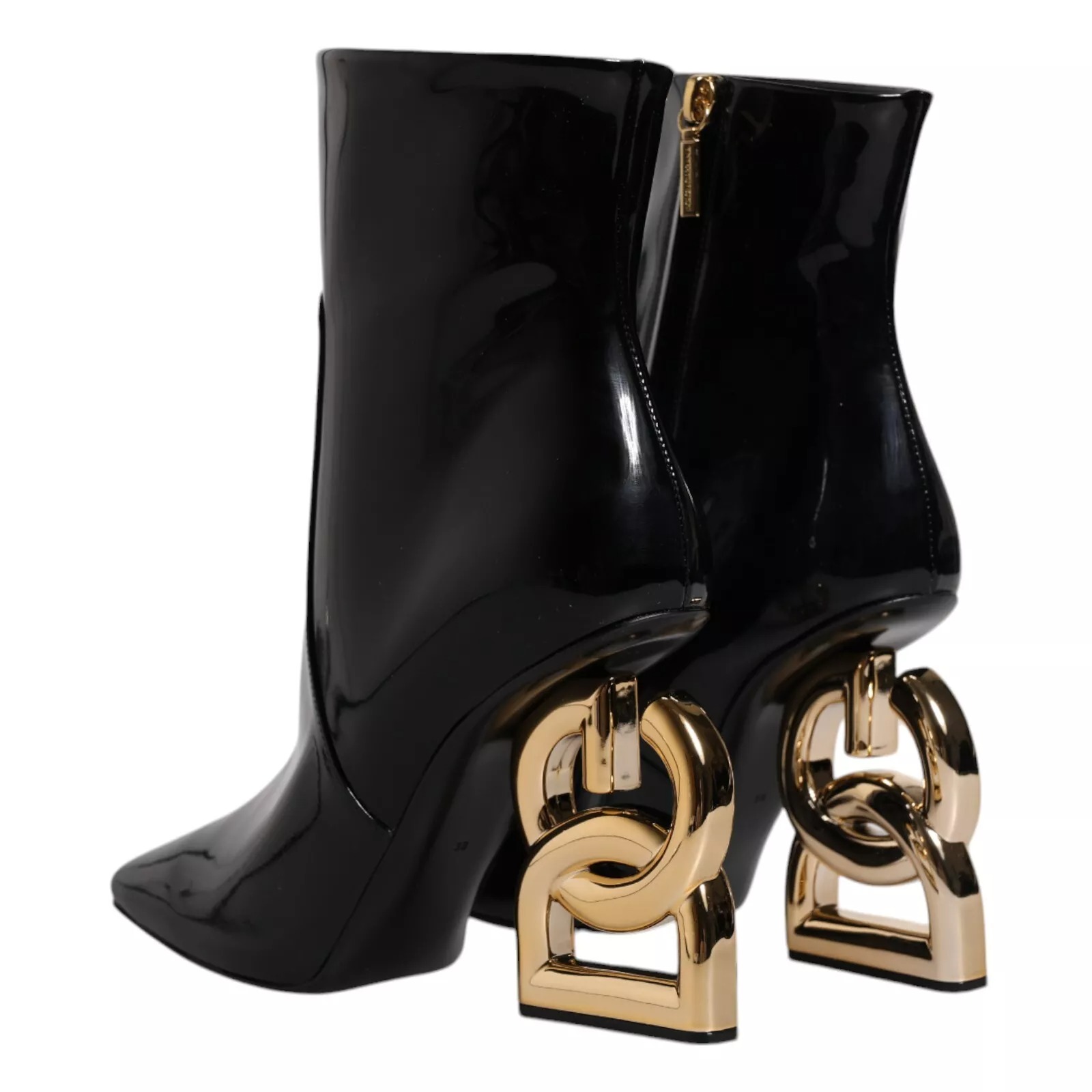 Dolce & Gabbana Black Jackie Leather Mid Calf Boots Shoes - Image 5
