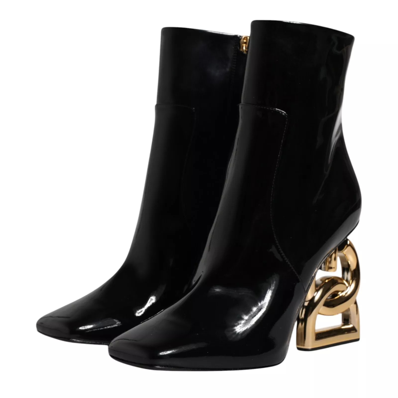 Dolce & Gabbana Black Jackie Leather Mid Calf Boots Shoes - Image 6