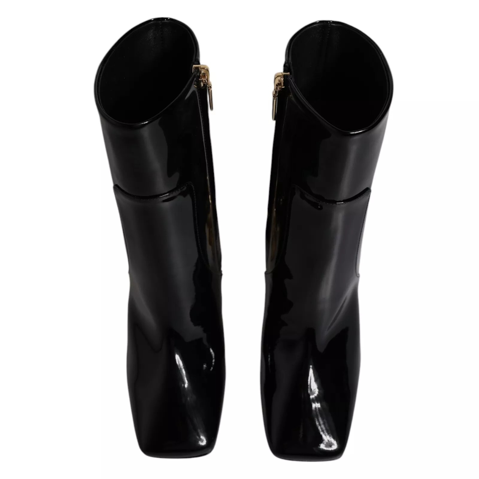 Dolce & Gabbana Black Jackie Leather Mid Calf Boots Shoes - Image 7
