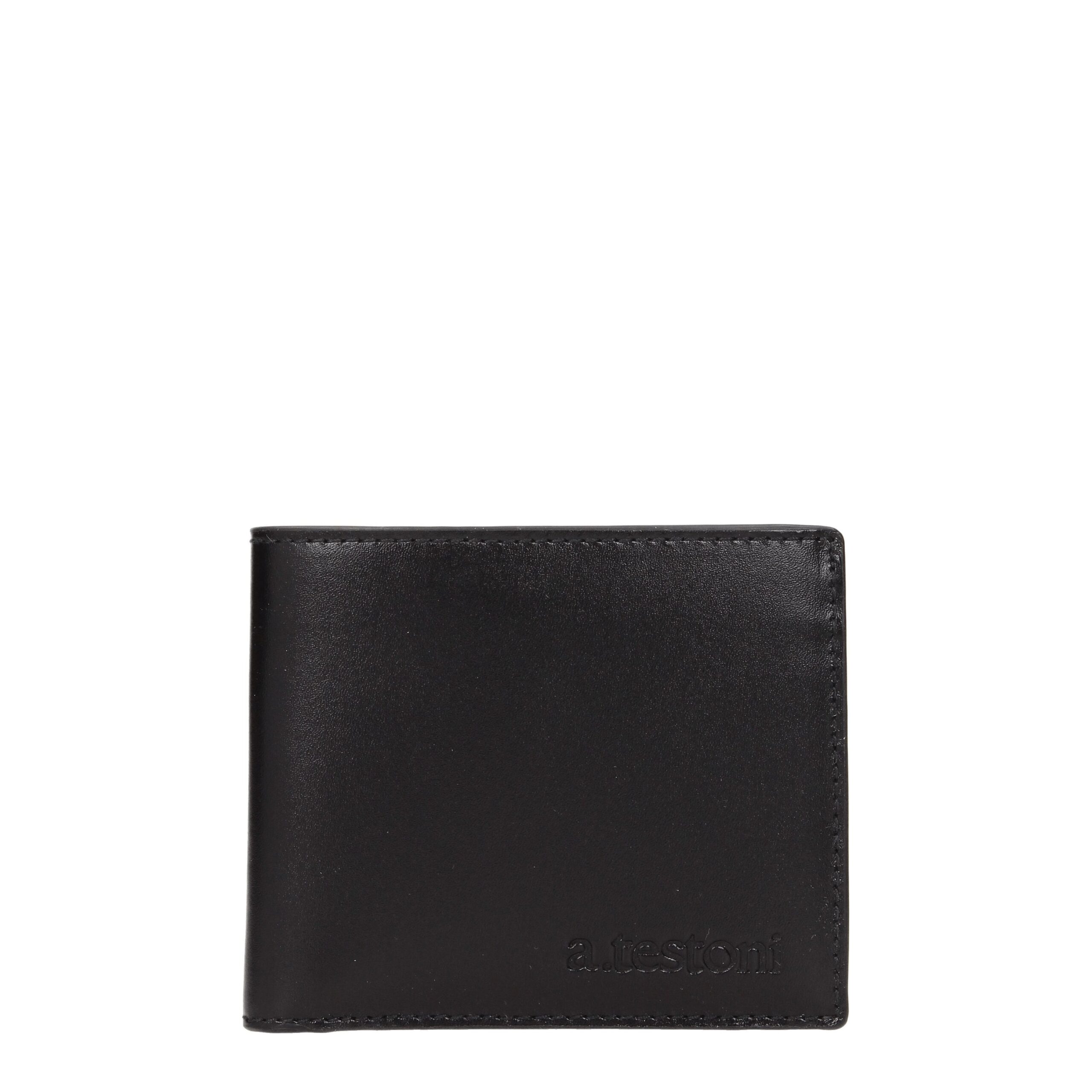 Testoni Black Leather Wallet