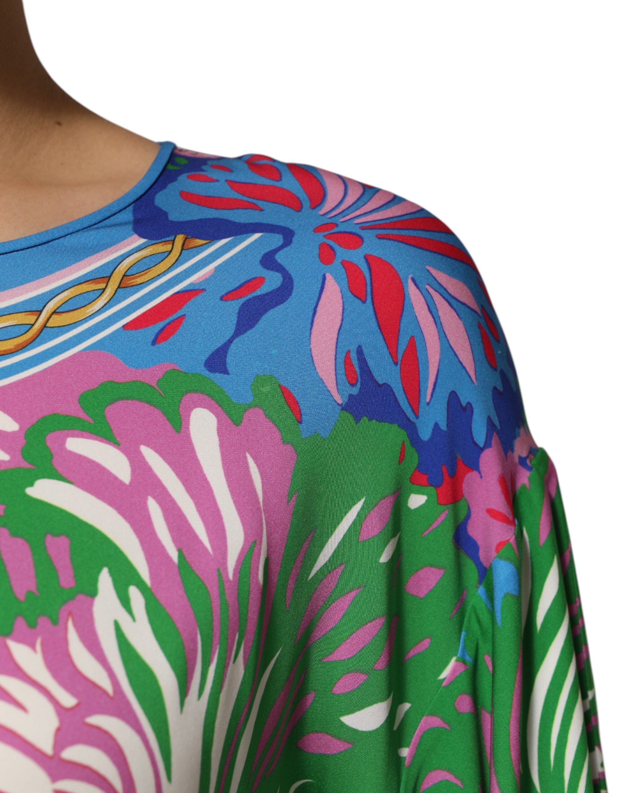 Dolce & Gabbana Multicolor Floral Printed Tunic Blouse Top - Image 5