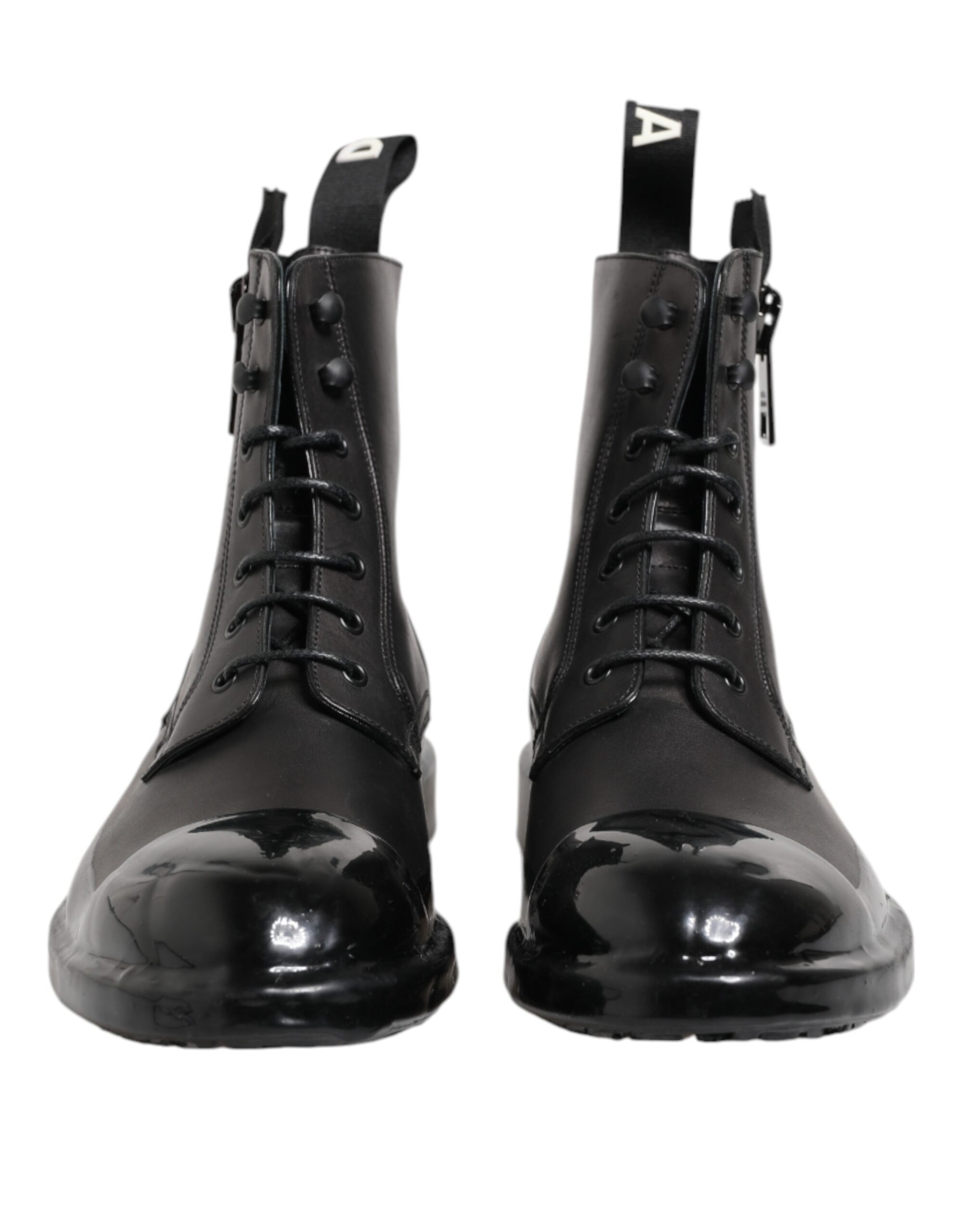 Dolce & Gabbana Brown Black Lace Up Mid Calf Men Boots Shoes - Image 2