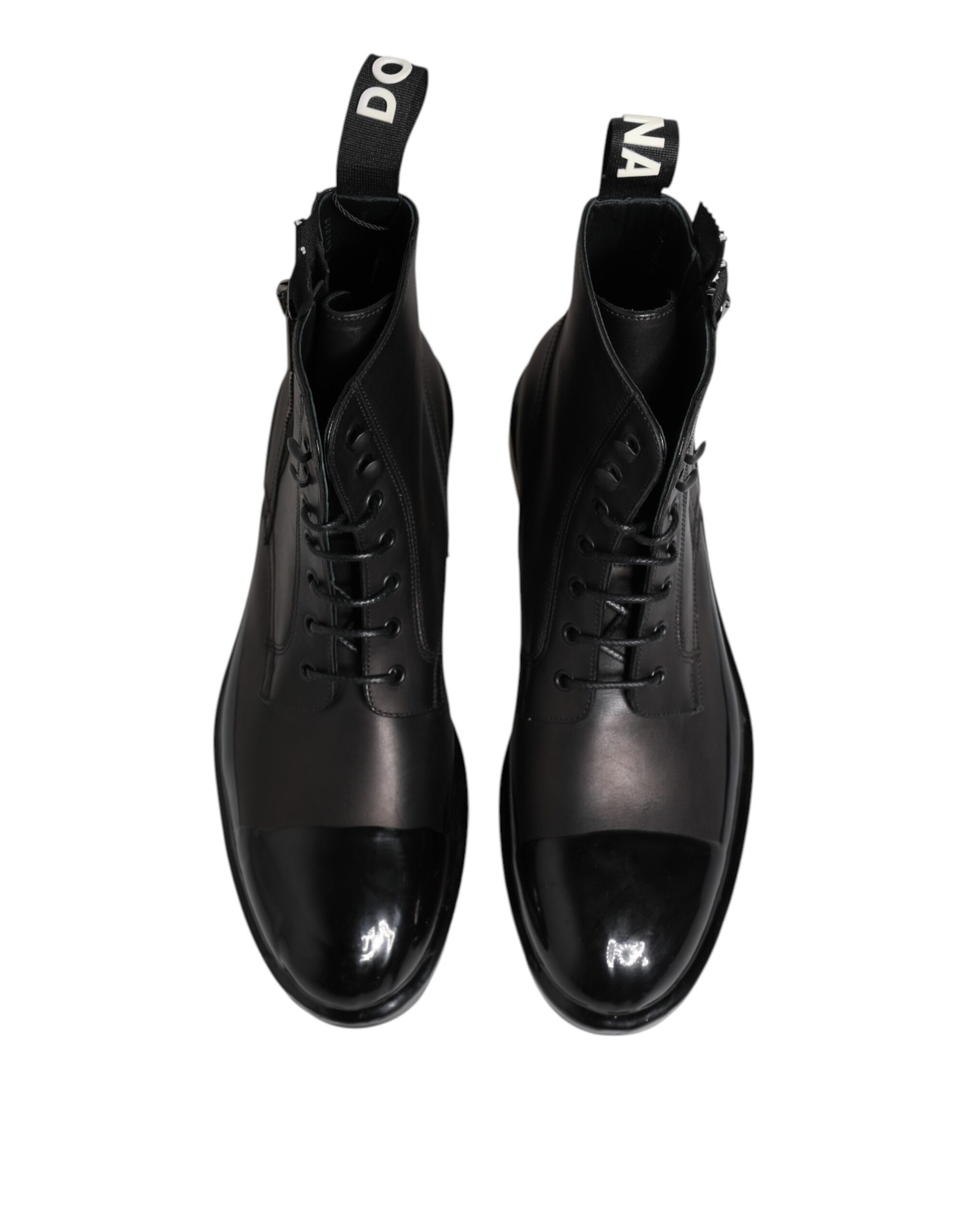 Dolce & Gabbana Brown Black Lace Up Mid Calf Men Boots Shoes - Image 3