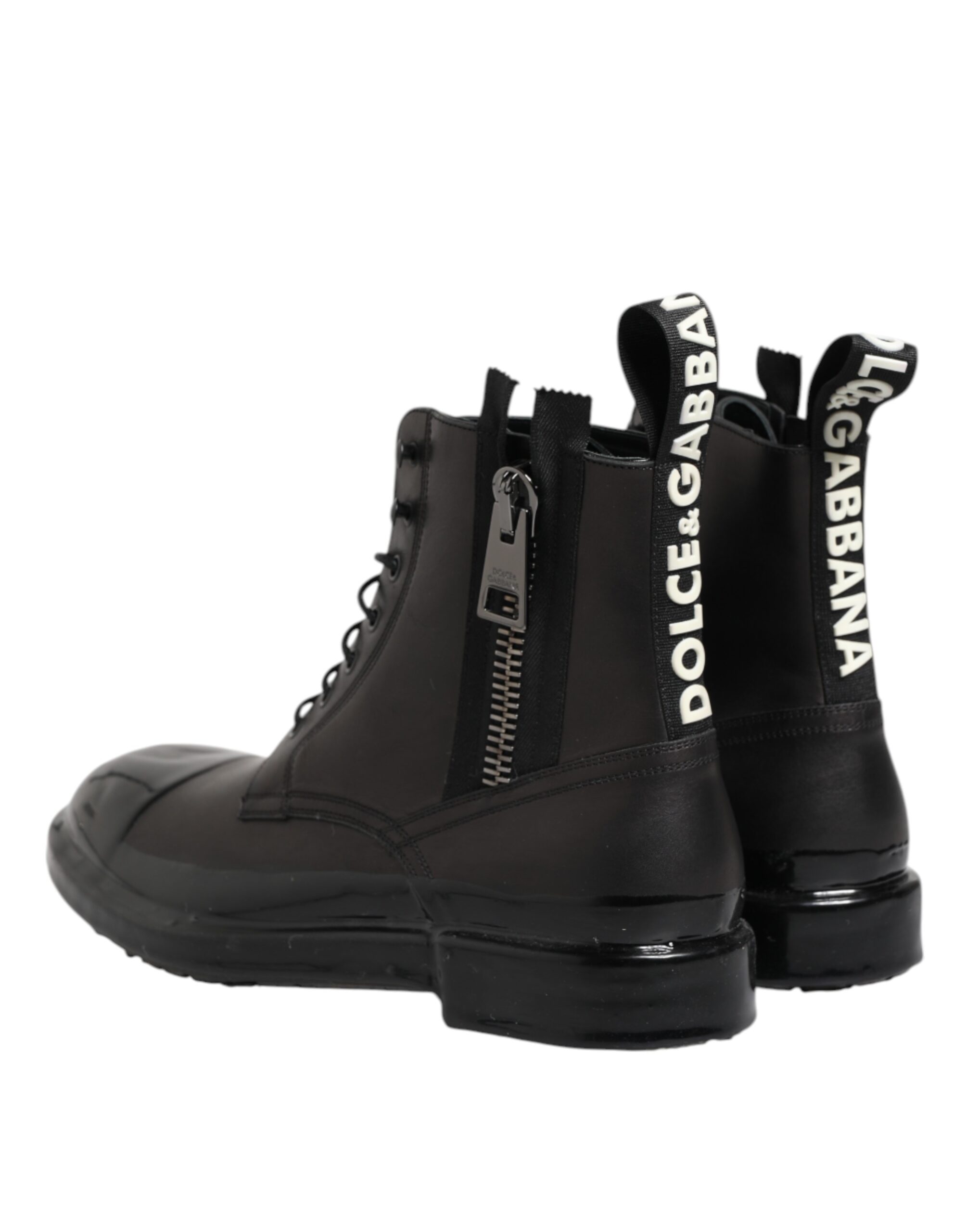 Dolce & Gabbana Brown Black Lace Up Mid Calf Men Boots Shoes - Image 5