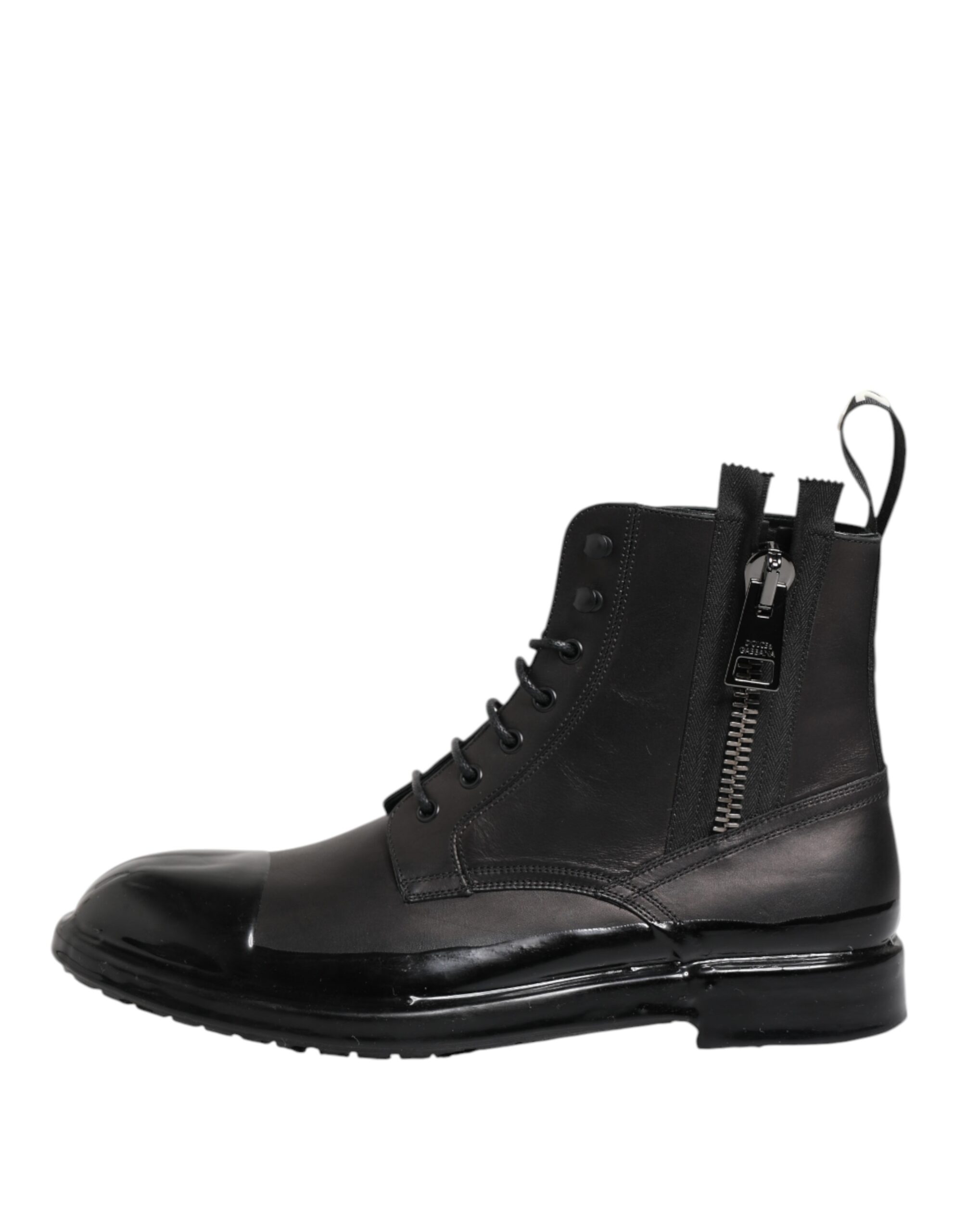 Dolce & Gabbana Brown Black Lace Up Mid Calf Men Boots Shoes - Image 6