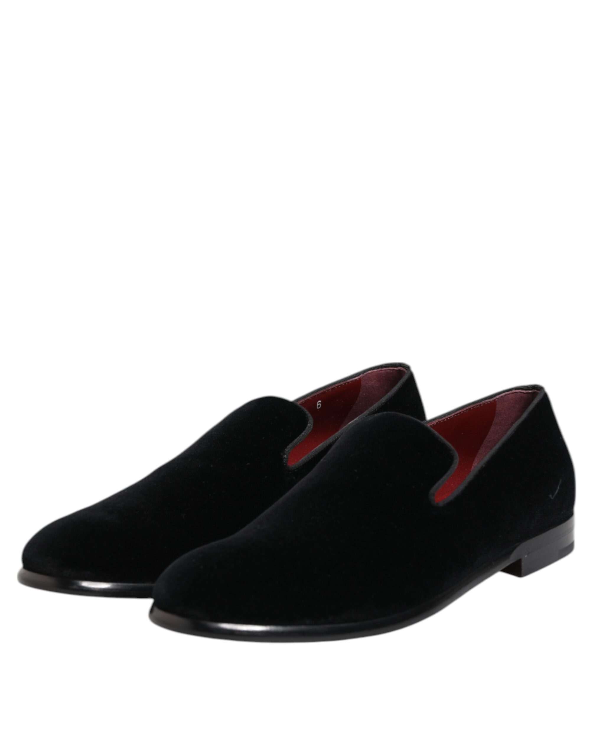 Dolce & Gabbana Black Velvet Loafers Formal Men Dress Shoes - Image 4