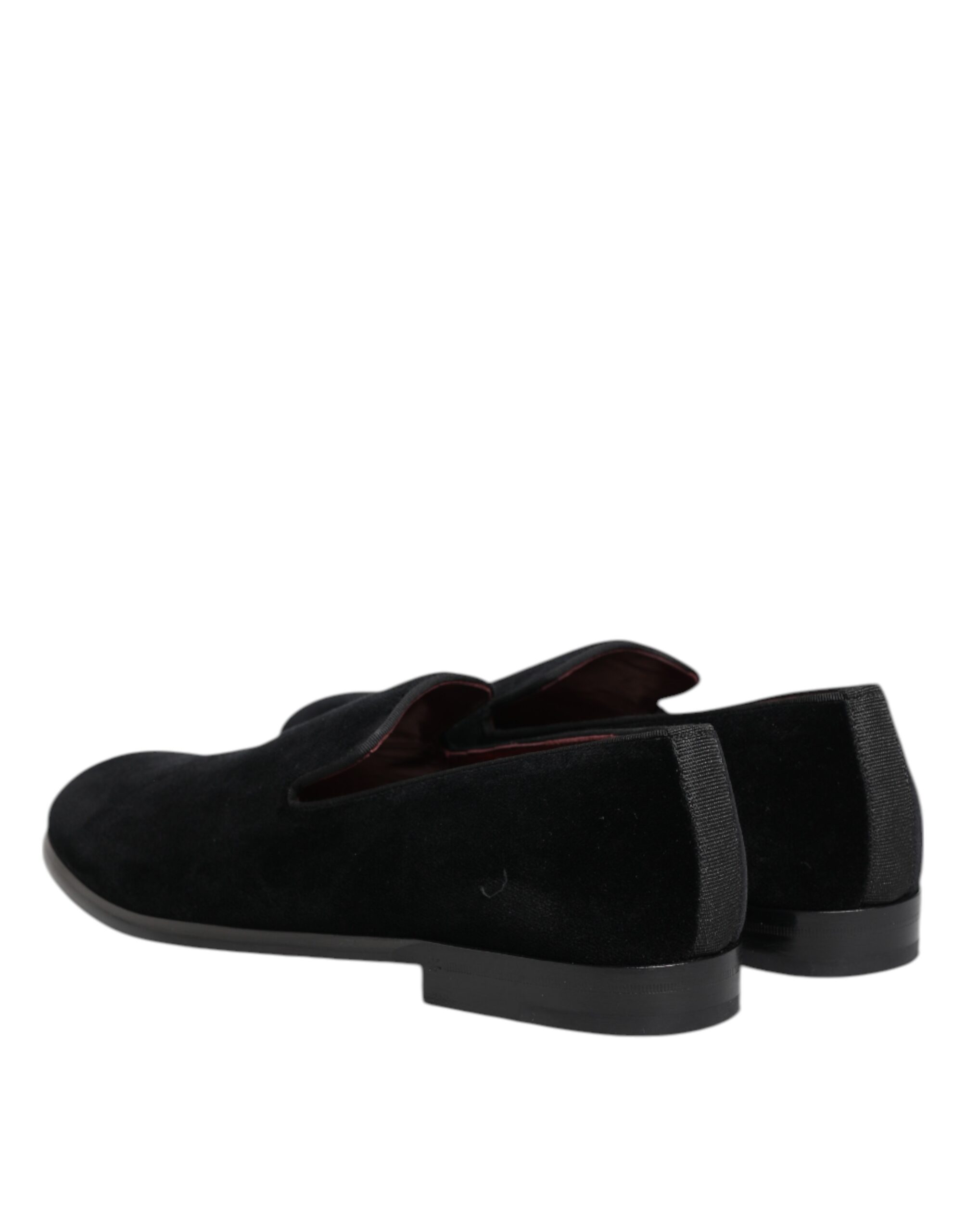 Dolce & Gabbana Black Velvet Loafers Formal Men Dress Shoes - Image 5