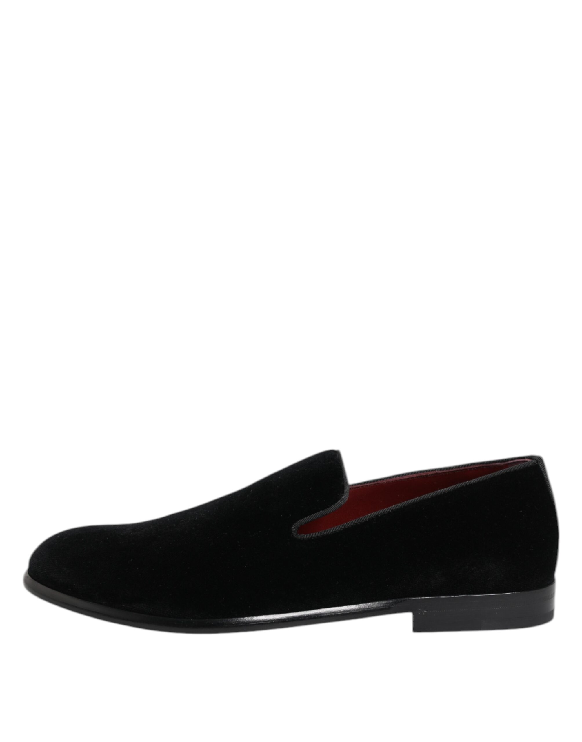 Dolce & Gabbana Black Velvet Loafers Formal Men Dress Shoes - Image 6