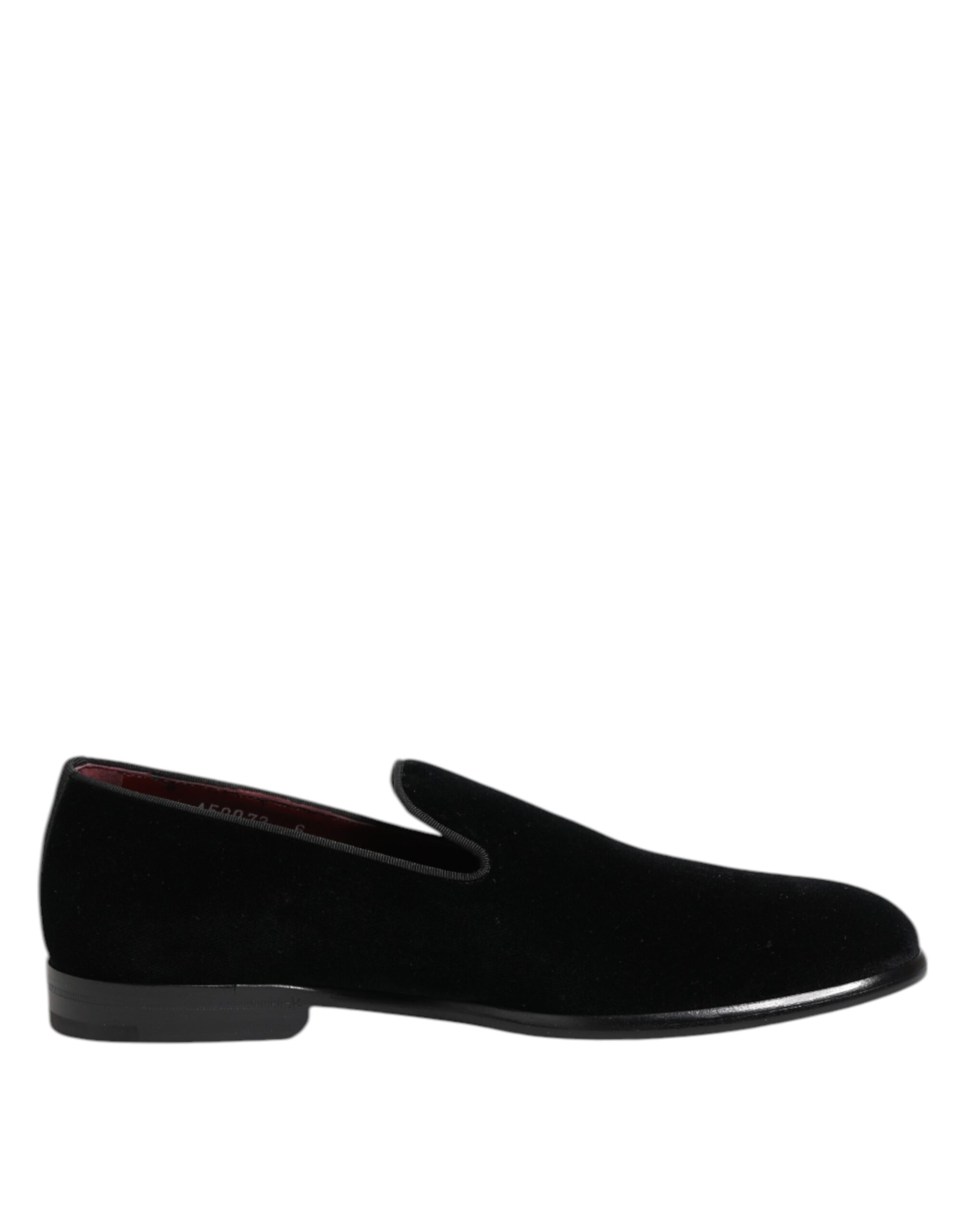 Dolce & Gabbana Black Velvet Loafers Formal Men Dress Shoes - Image 7