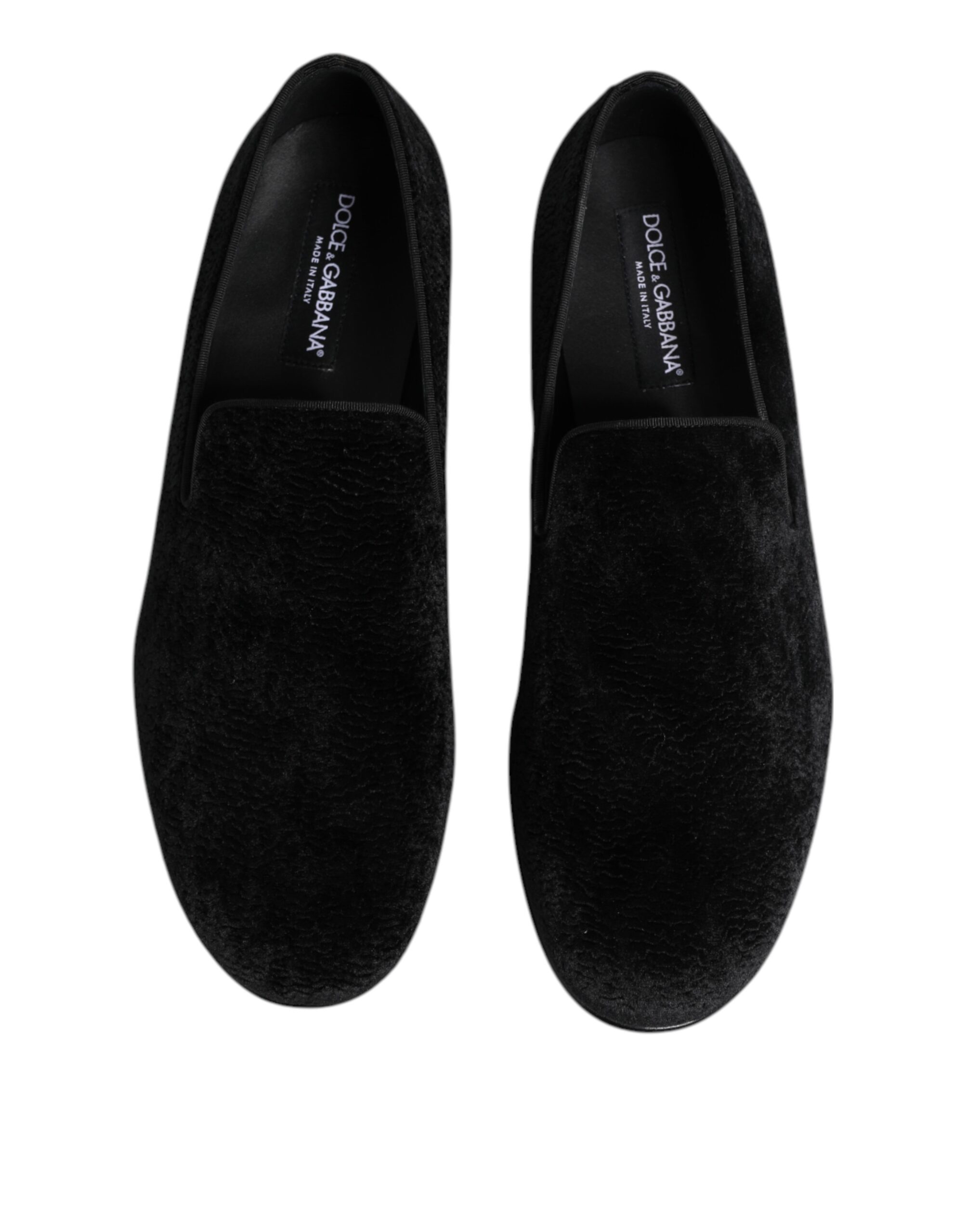Dolce & Gabbana Black Jacquard Loafers Formal Men Dress Shoes - Image 3