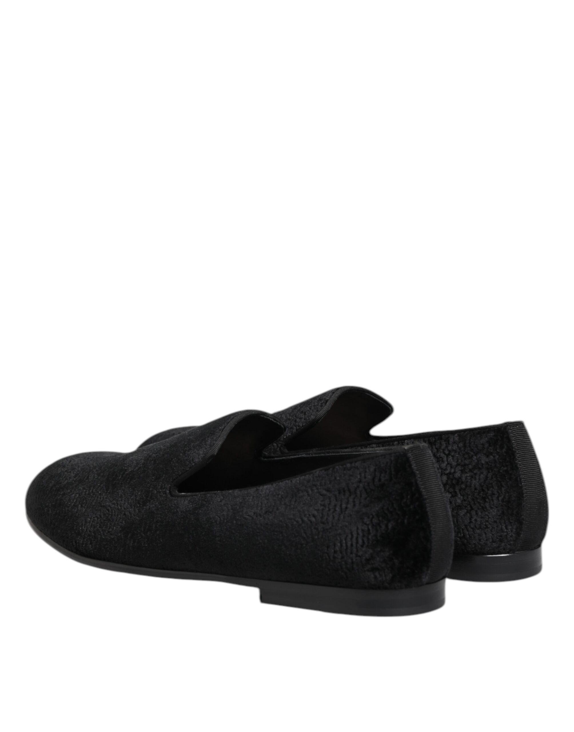 Dolce & Gabbana Black Jacquard Loafers Formal Men Dress Shoes - Image 5