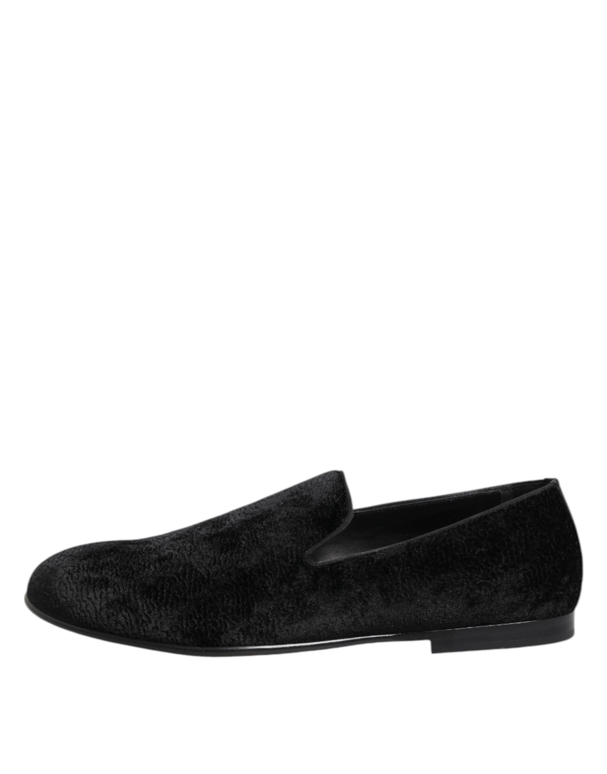 Dolce & Gabbana Black Jacquard Loafers Formal Men Dress Shoes - Image 6