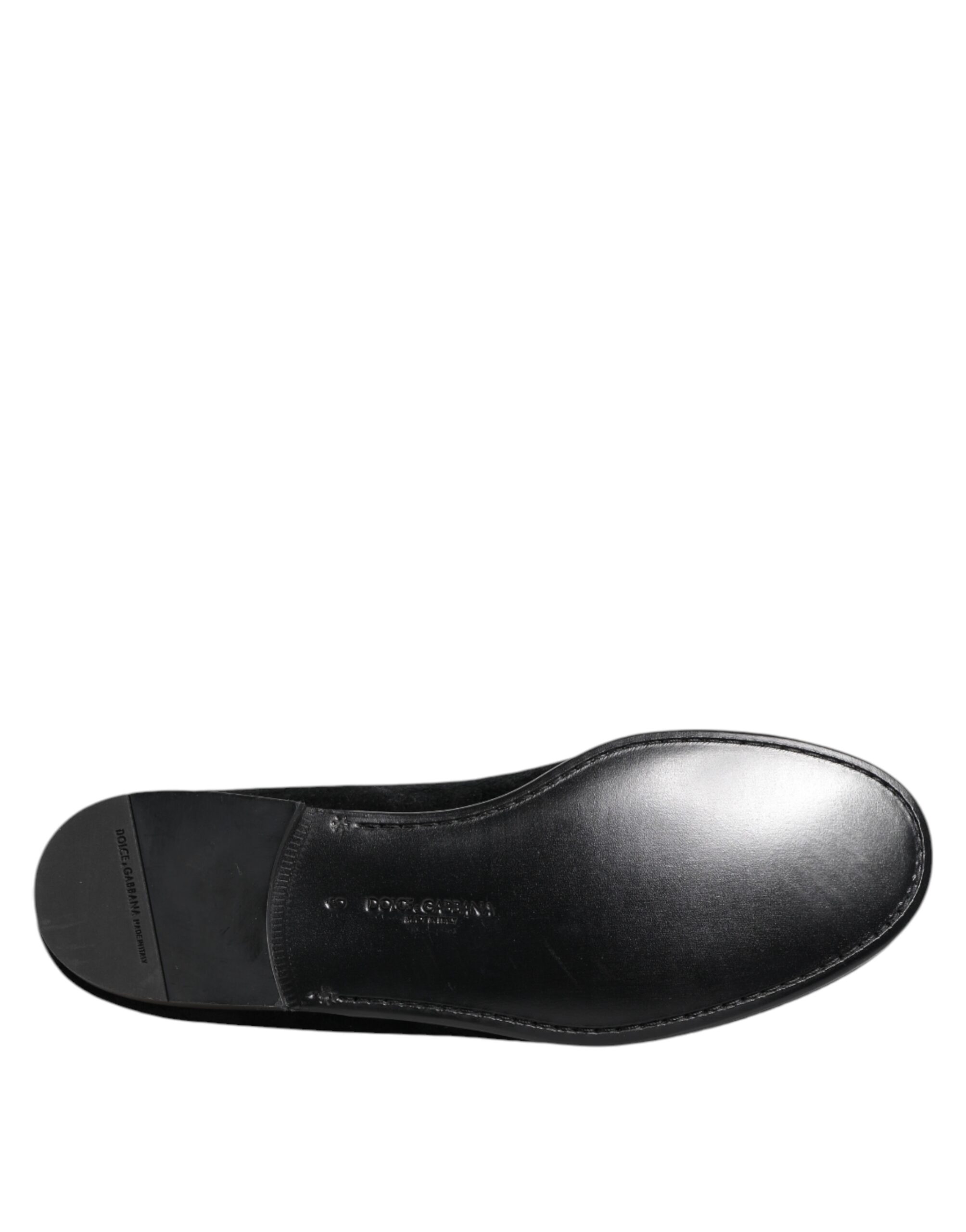 Dolce & Gabbana Black Jacquard Loafers Formal Men Dress Shoes - Image 8