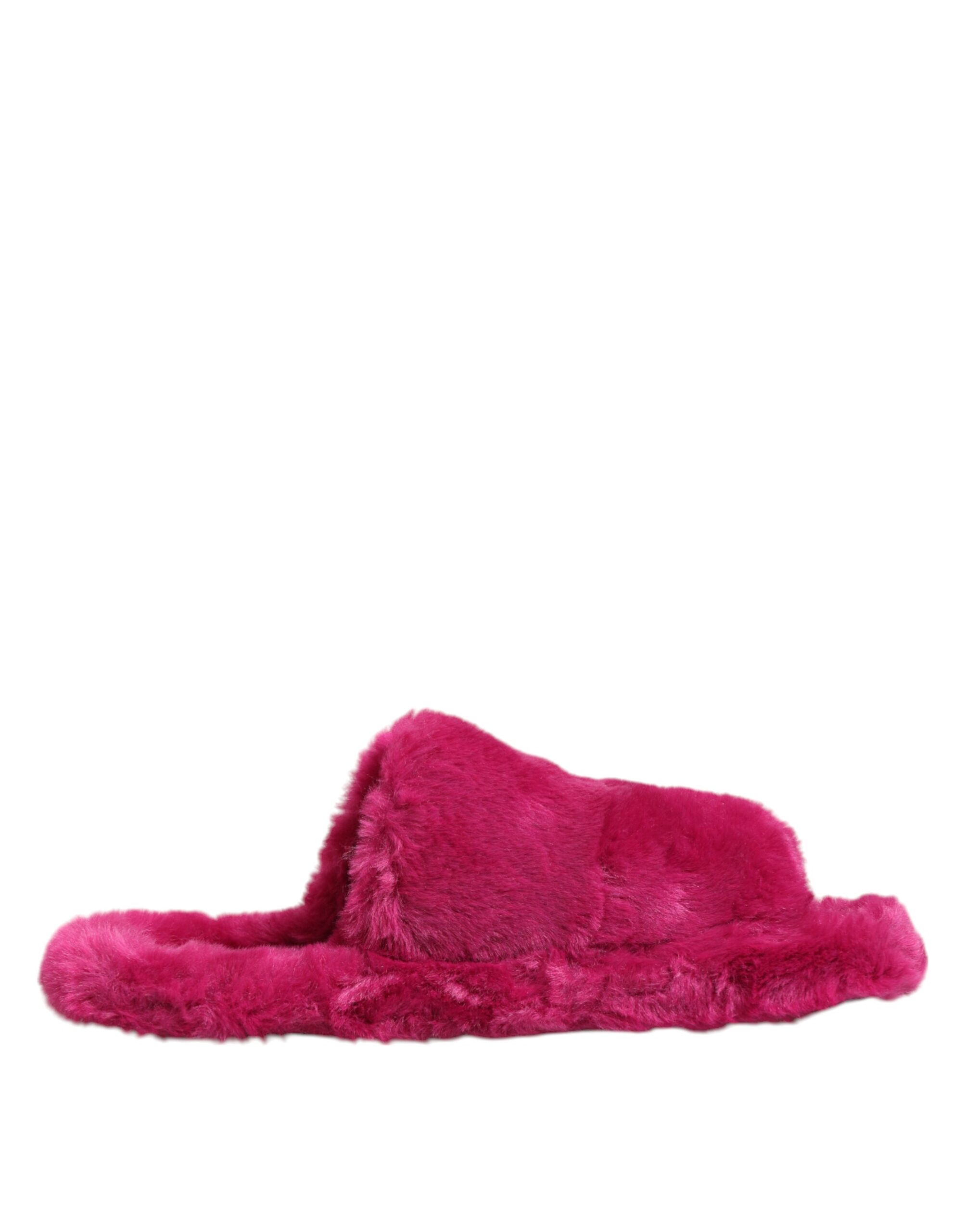 Dolce & Gabbana Pink Acrylic Faux Fur Mens Flats Sandals Shoes - Image 7