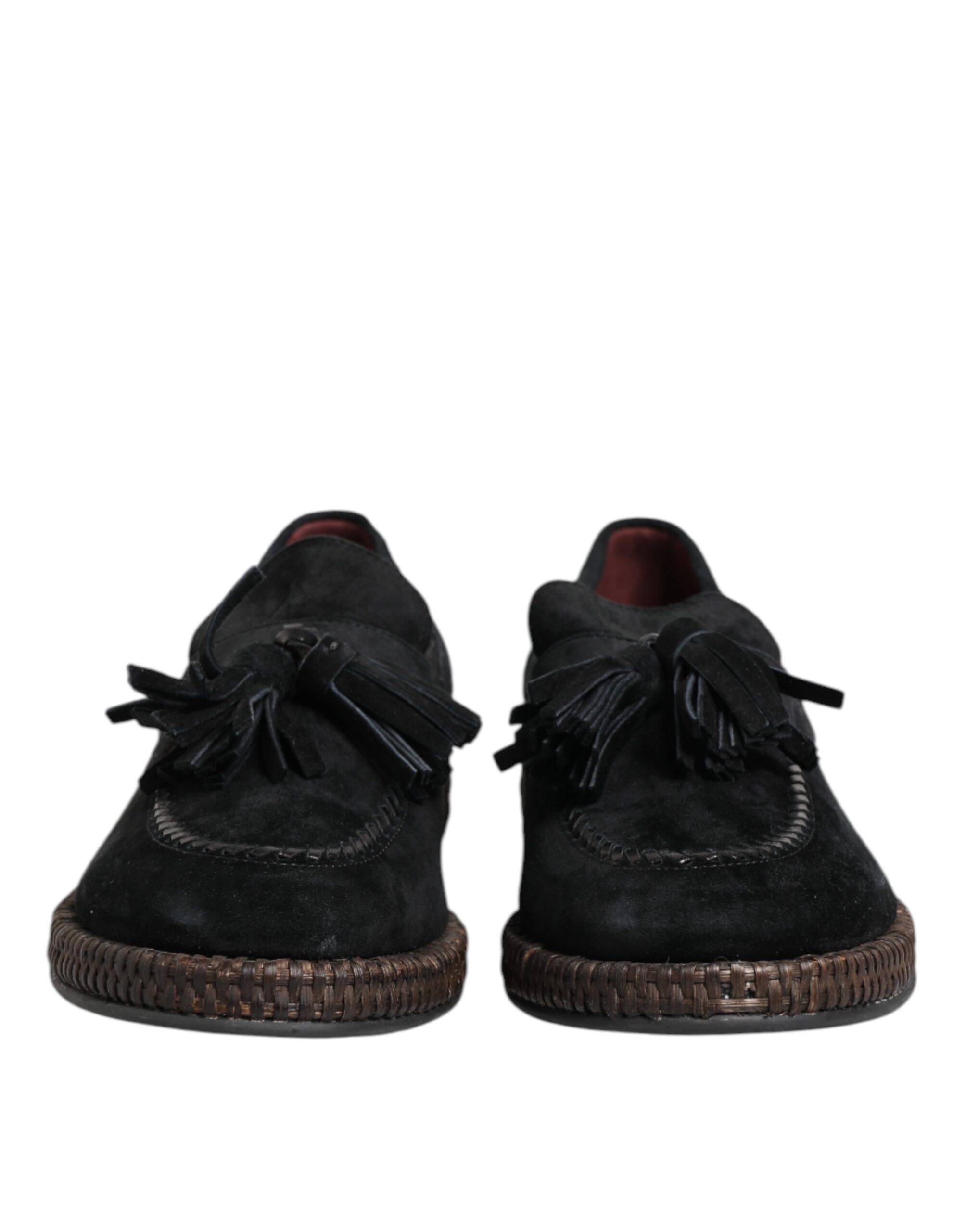 Dolce & Gabbana Black Suede Tassel Embellished Loafers Shoes - Image 2
