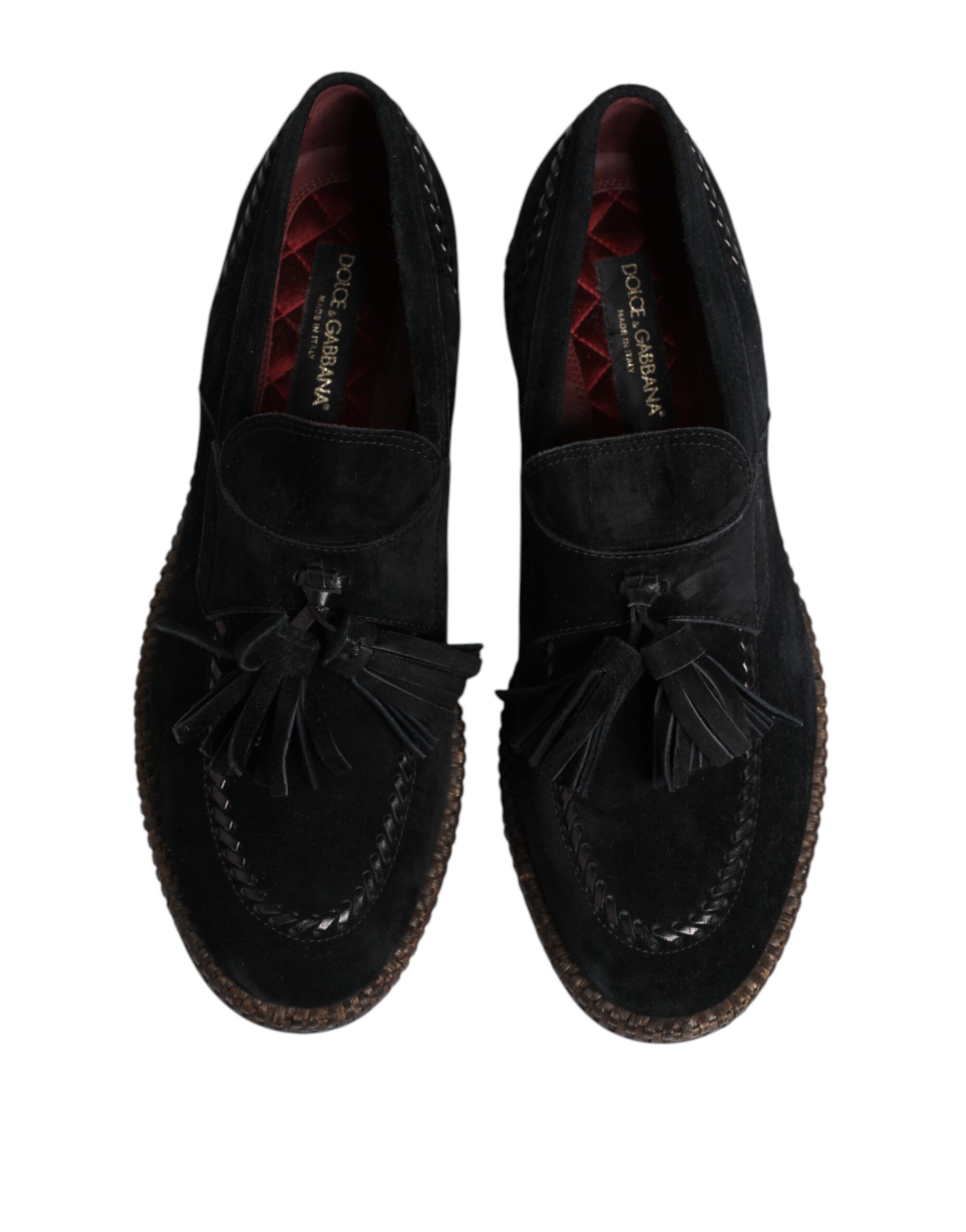 Dolce & Gabbana Black Suede Tassel Embellished Loafers Shoes - Image 3
