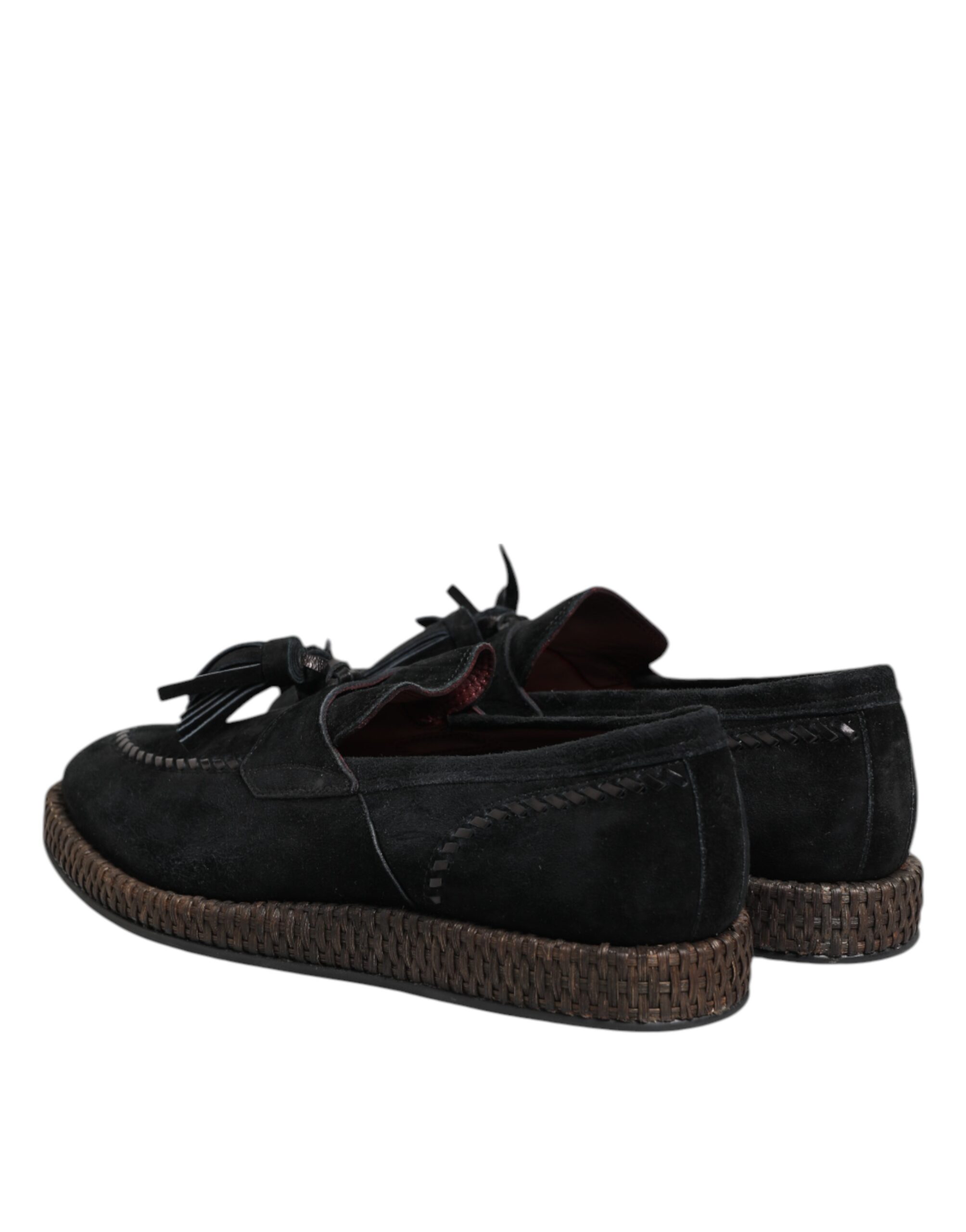 Dolce & Gabbana Black Suede Tassel Embellished Loafers Shoes - Image 5