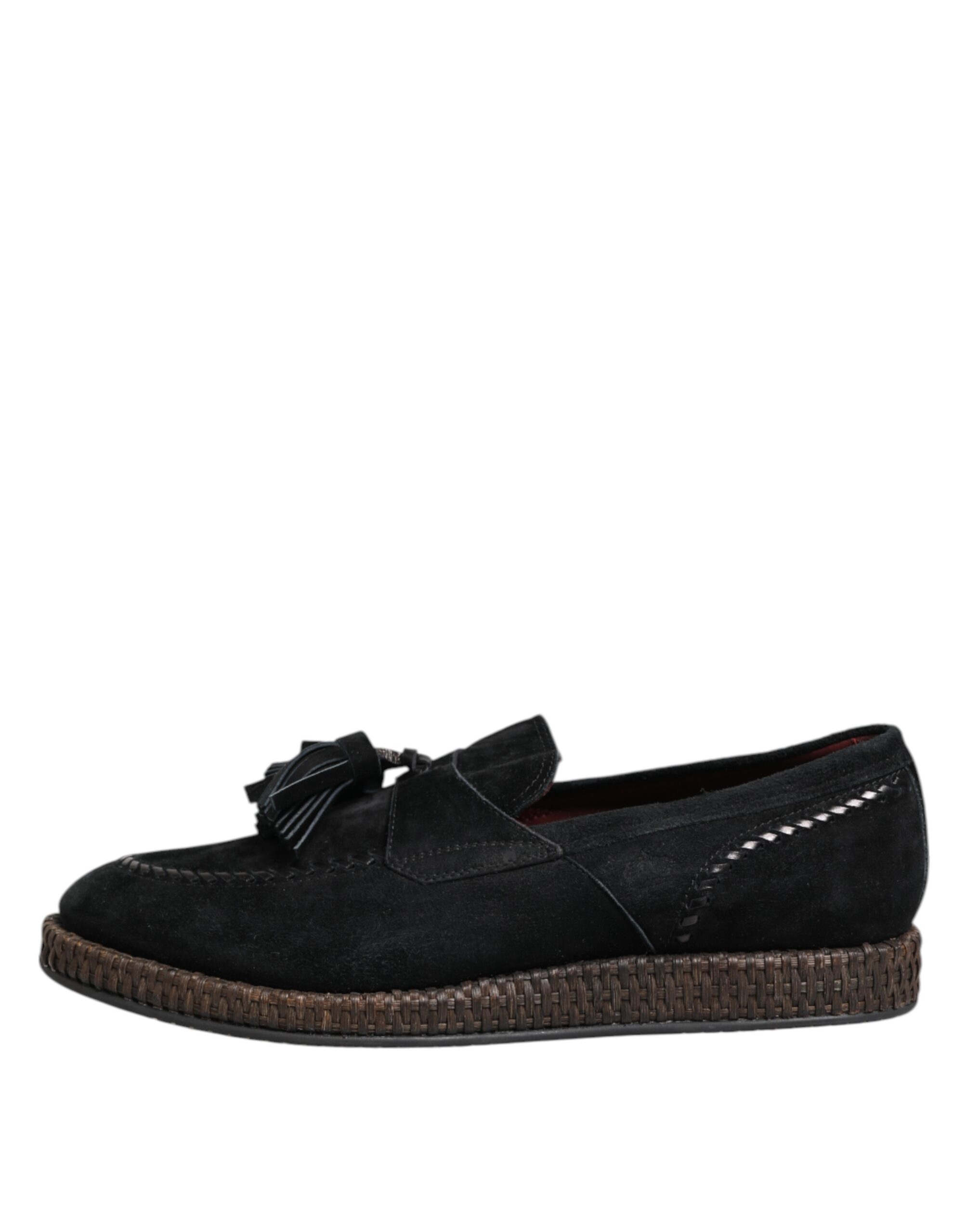 Dolce & Gabbana Black Suede Tassel Embellished Loafers Shoes - Image 6
