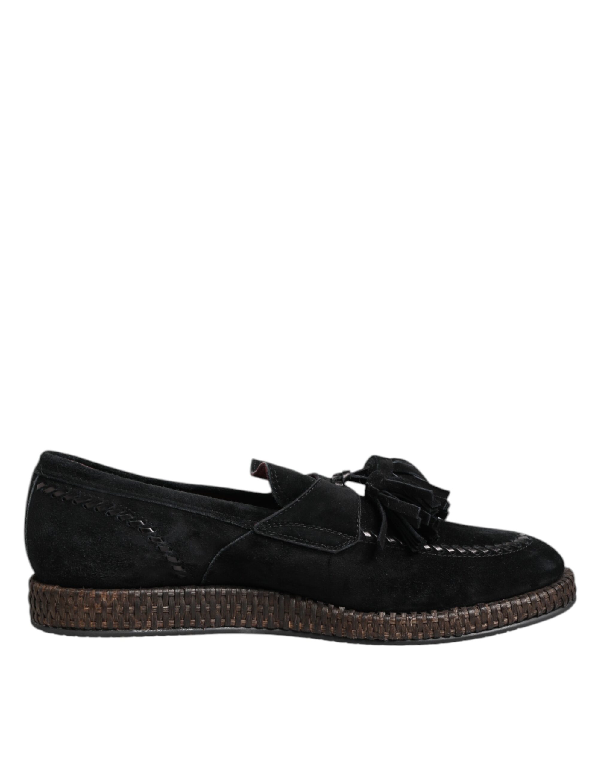 Dolce & Gabbana Black Suede Tassel Embellished Loafers Shoes - Image 7