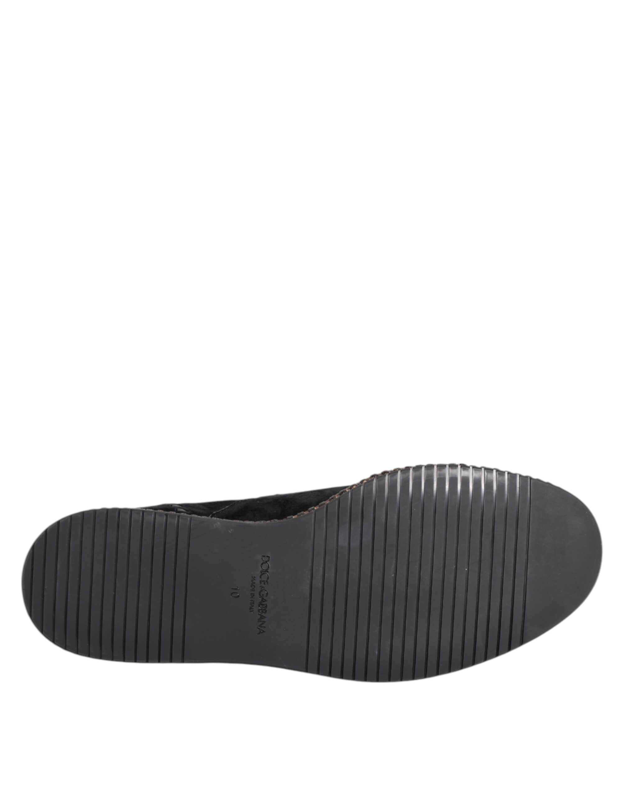 Dolce & Gabbana Black Suede Tassel Embellished Loafers Shoes - Image 8
