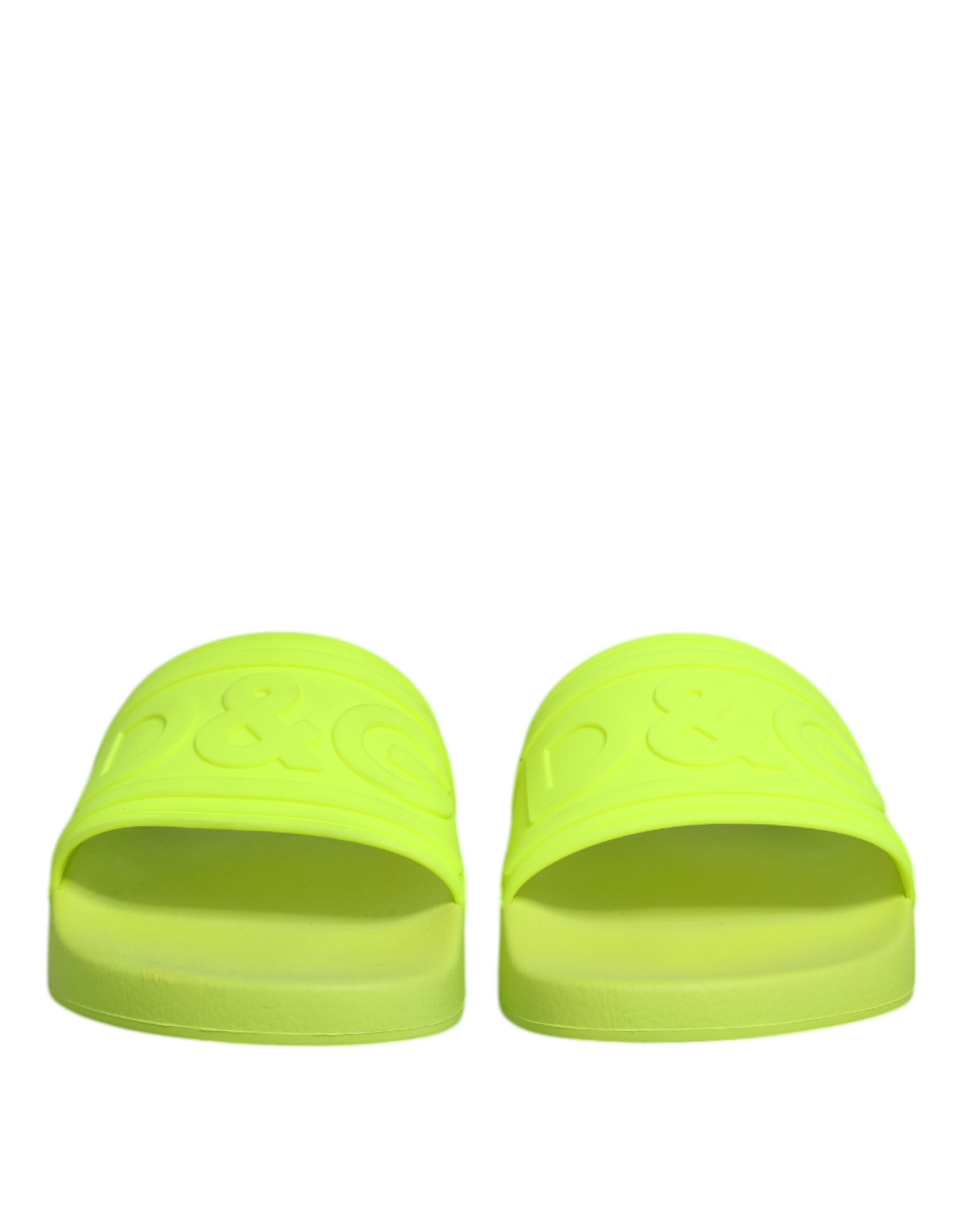 Dolce & Gabbana Green Rubber Slides Sandals Beachwear Shoes - Image 2