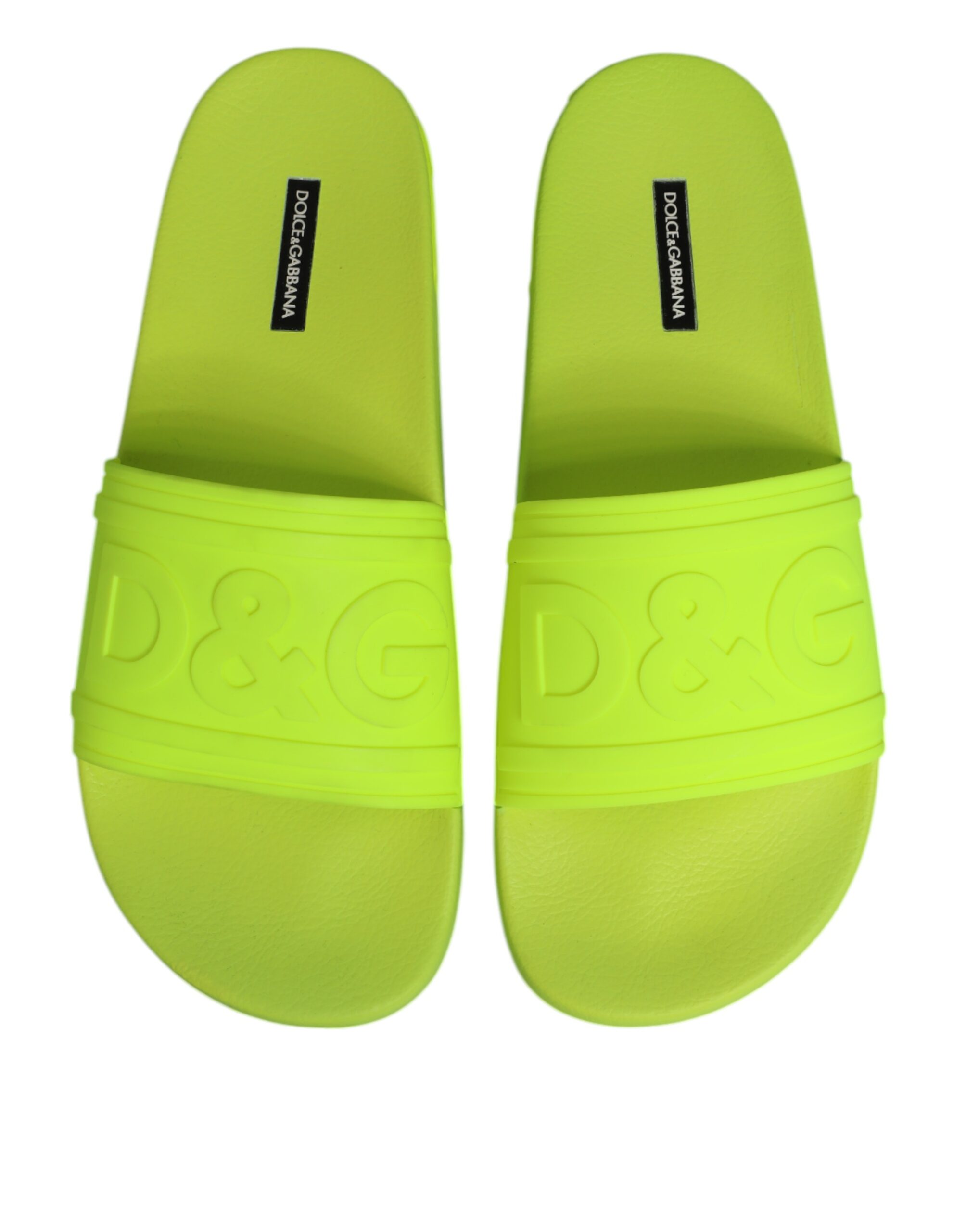 Dolce & Gabbana Green Rubber Slides Sandals Beachwear Shoes - Image 3