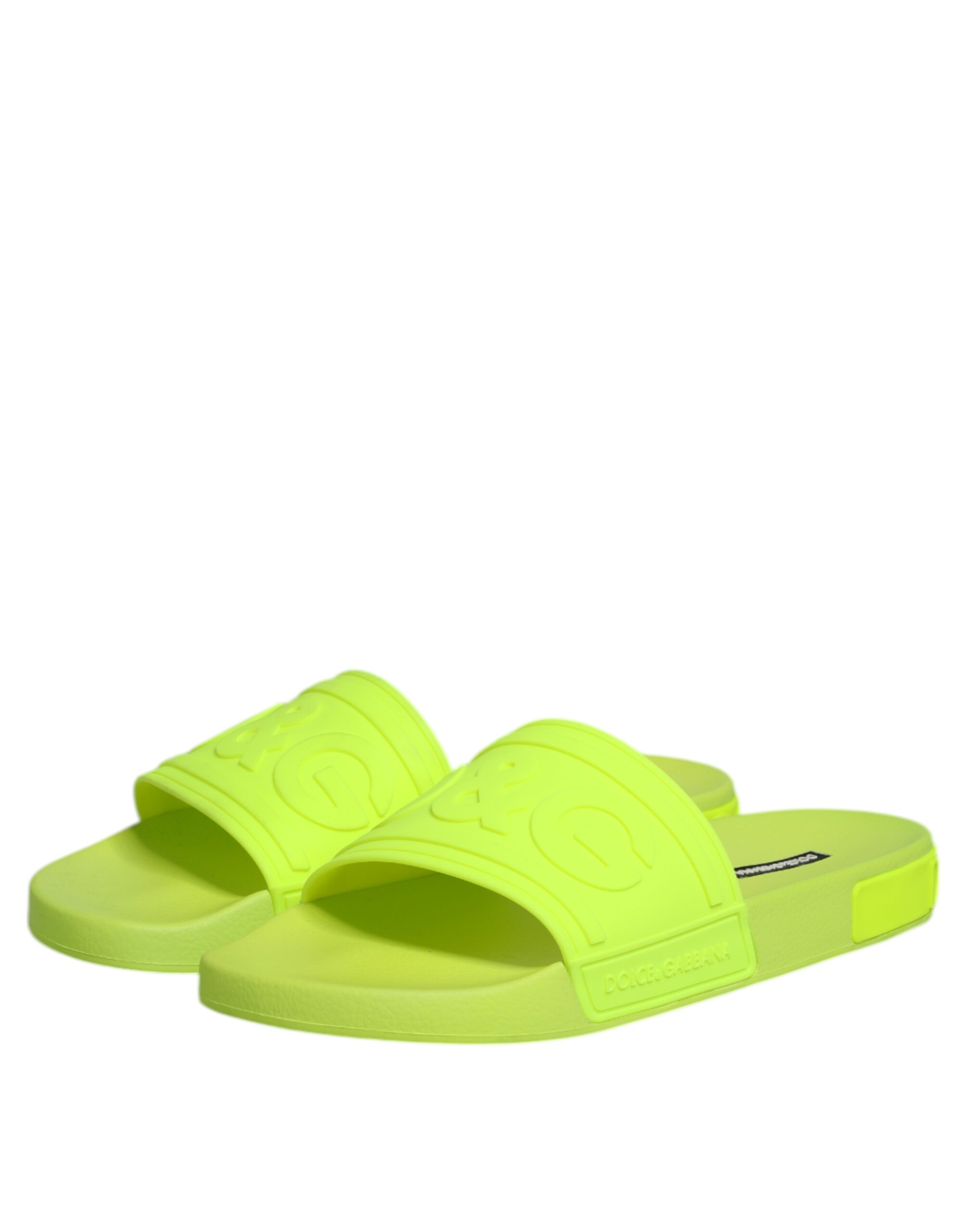 Dolce & Gabbana Green Rubber Slides Sandals Beachwear Shoes - Image 4