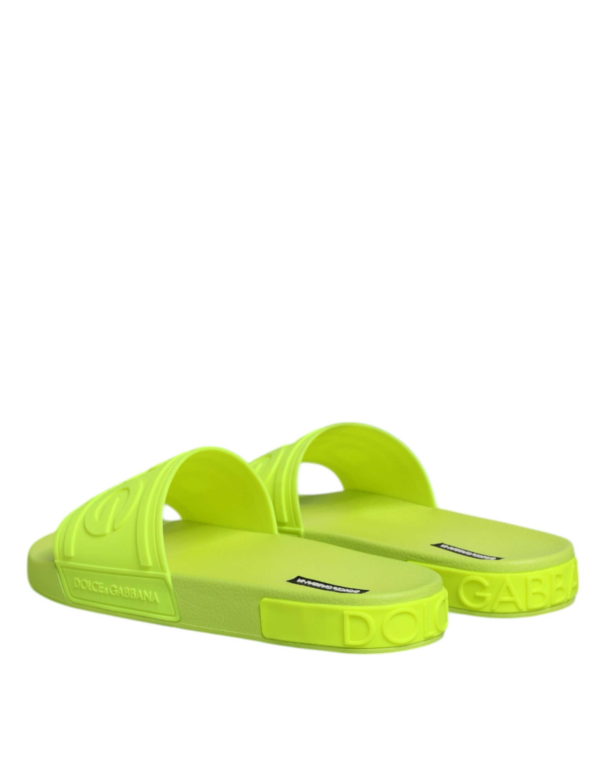 Dolce & Gabbana Green Rubber Slides Sandals Beachwear Shoes - Image 5