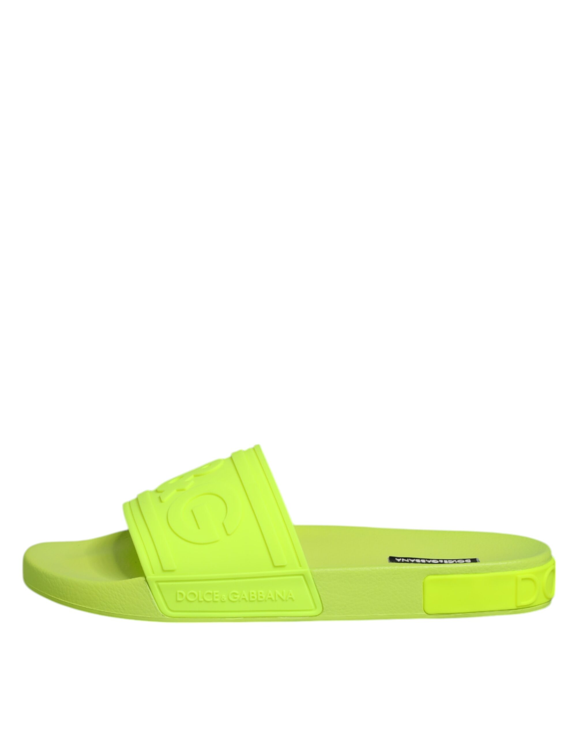 Dolce & Gabbana Green Rubber Slides Sandals Beachwear Shoes - Image 6