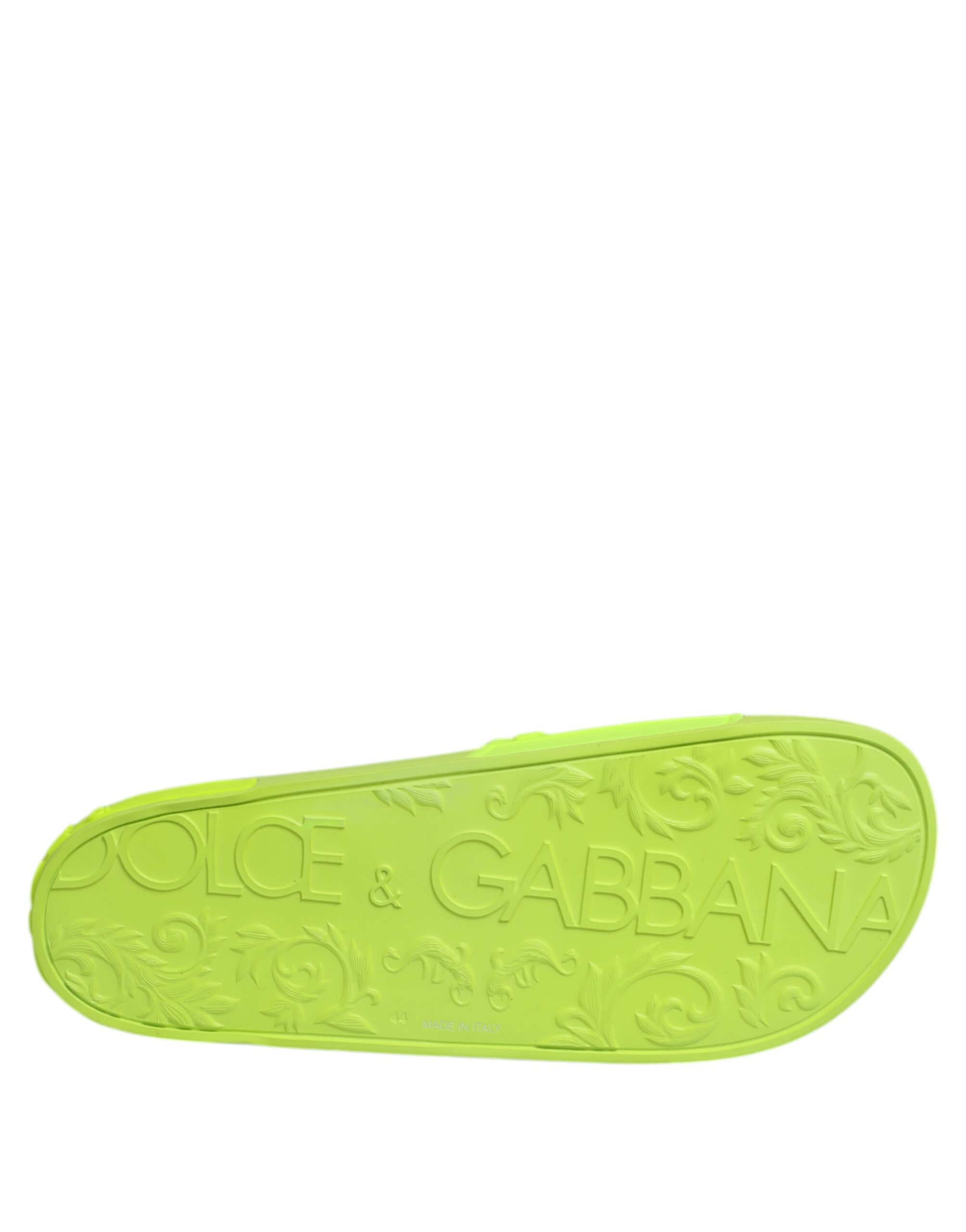 Dolce & Gabbana Green Rubber Slides Sandals Beachwear Shoes - Image 8