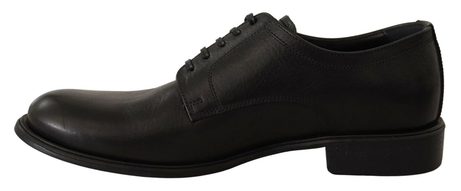 Dolce & Gabbana Black Lace Up Leather Men Formal Derby Shoes - Image 4
