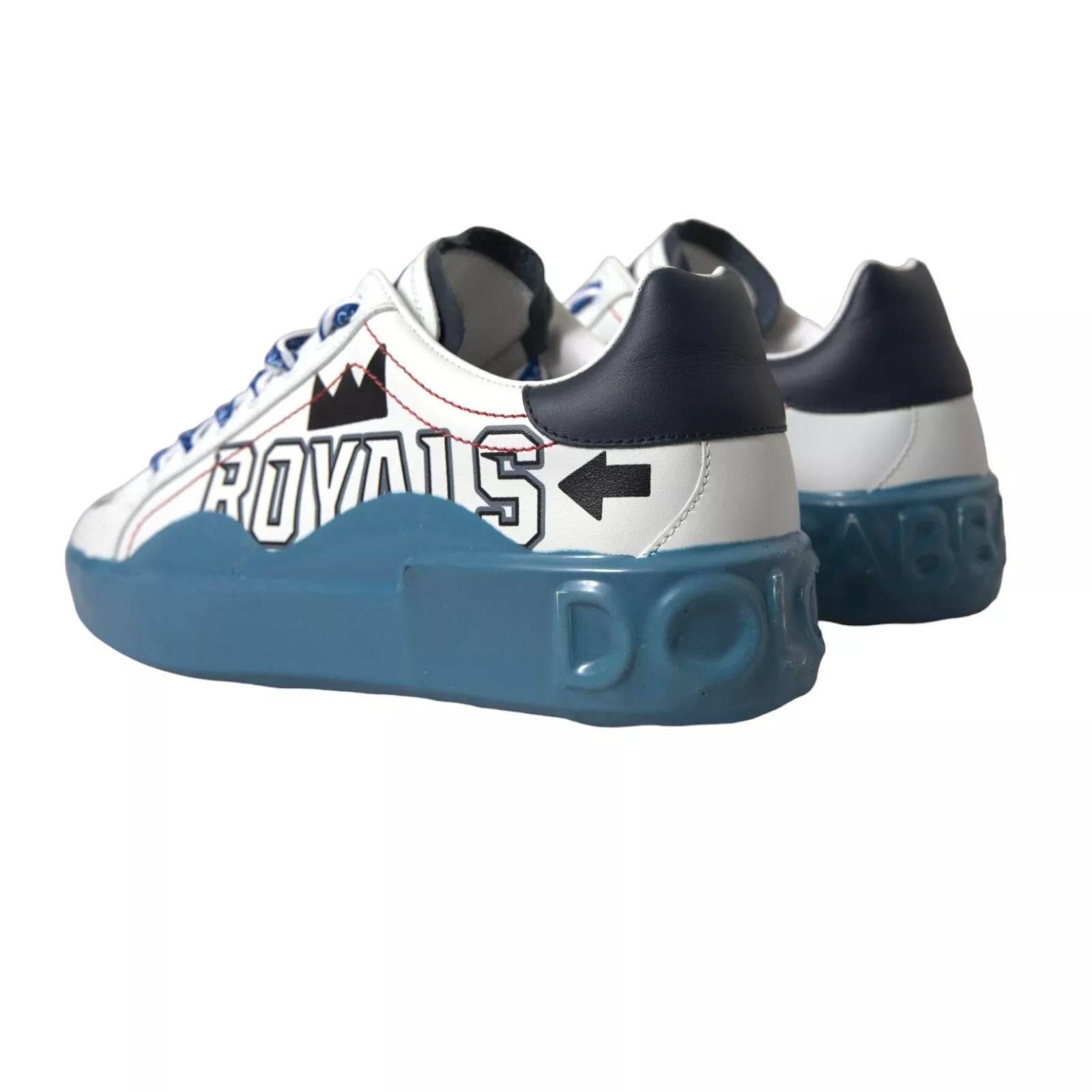 Dolce & Gabbana Blue White Printed Portofino Melt Sneakers - Image 2